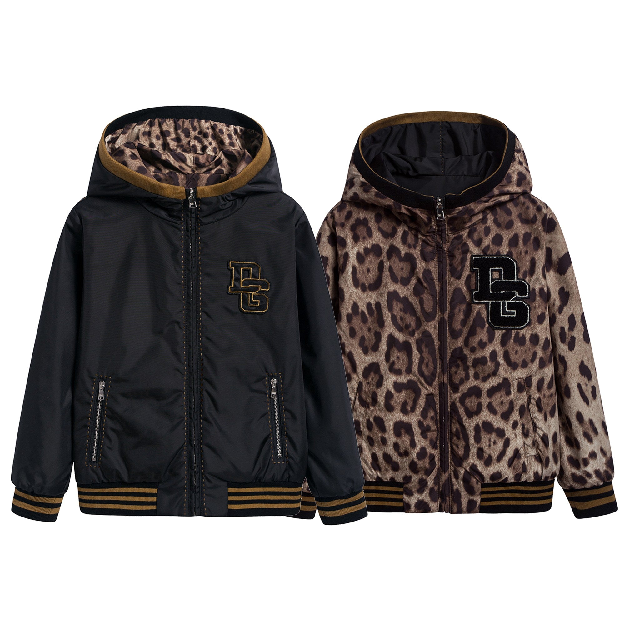 Boys Black & Yellow Striped Coat