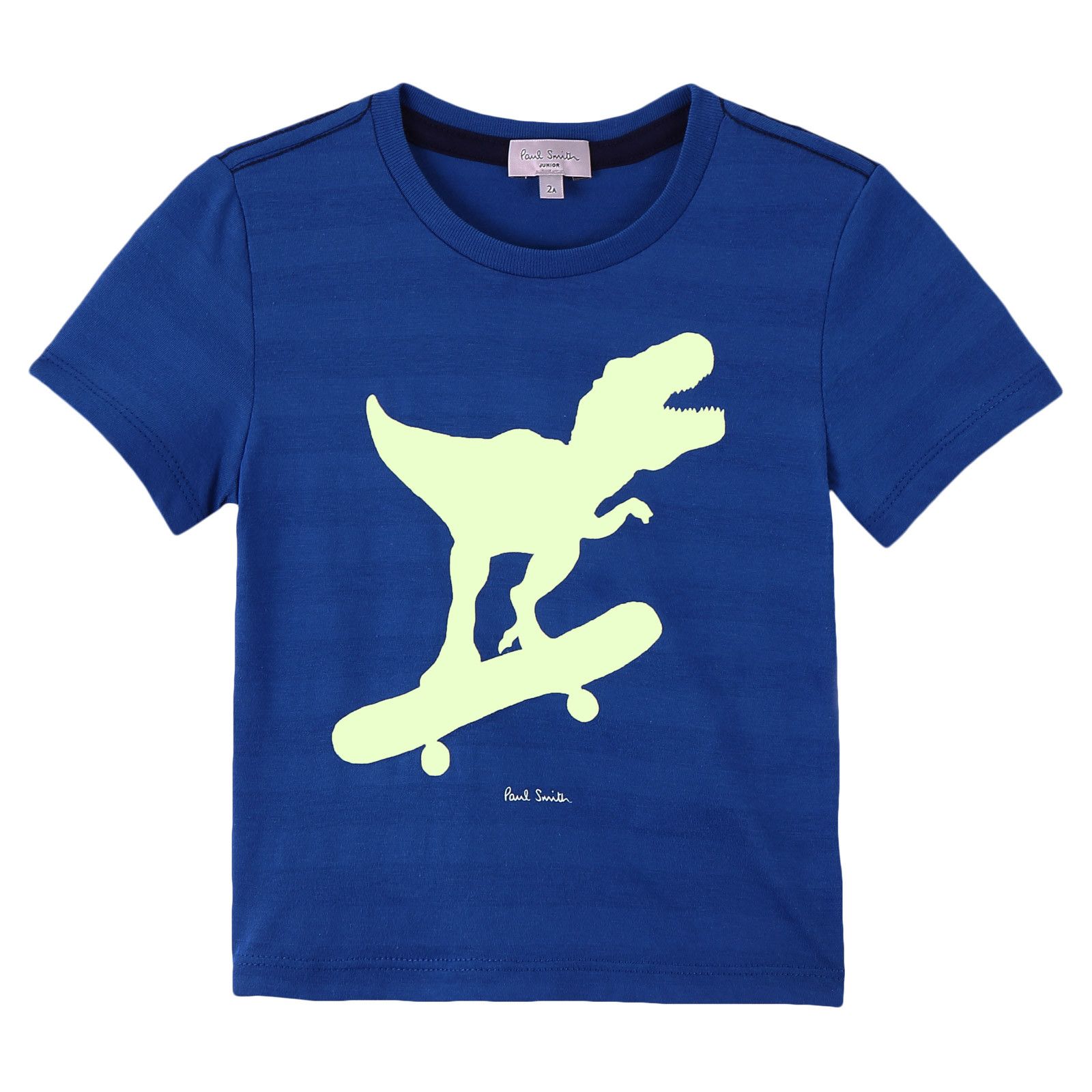 Boys Royal Blue Cotton Skateboard Dinosaur Printed T-Shirt - CÉMAROSE | Children's Fashion Store - 1