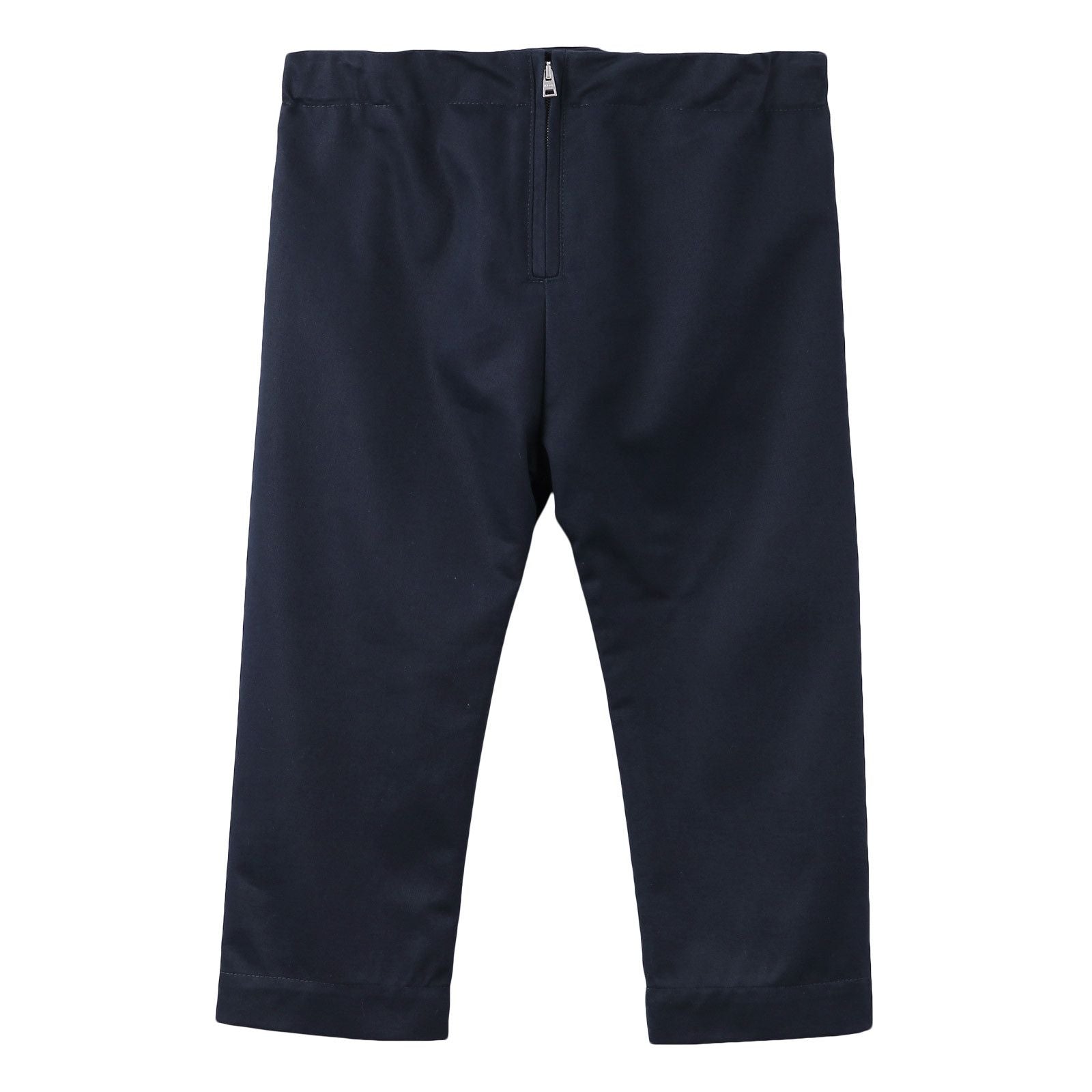 Girls Navy Blue Cotton Straight Trousers - CÉMAROSE | Children's Fashion Store - 1