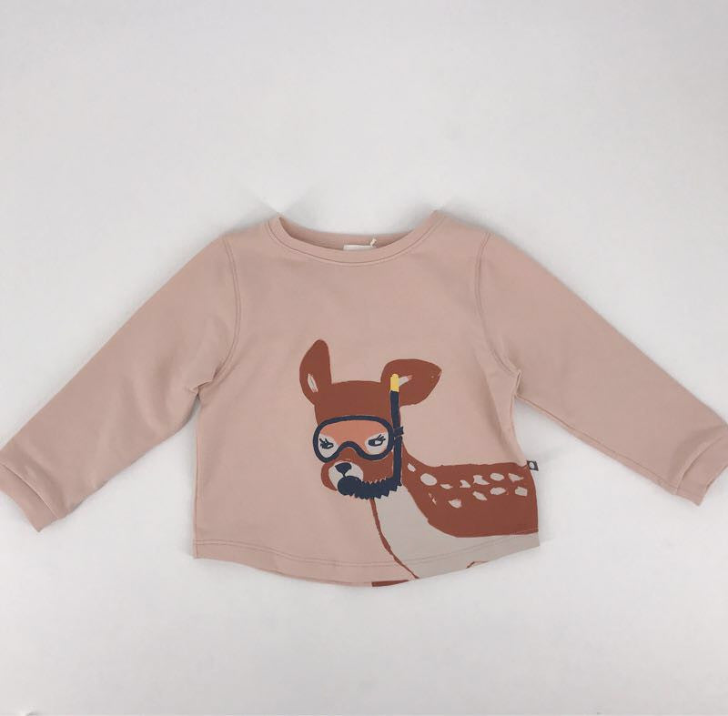 Girls Pink Bambi Printed Trims T-Shirt - CÉMAROSE | Children's Fashion Store