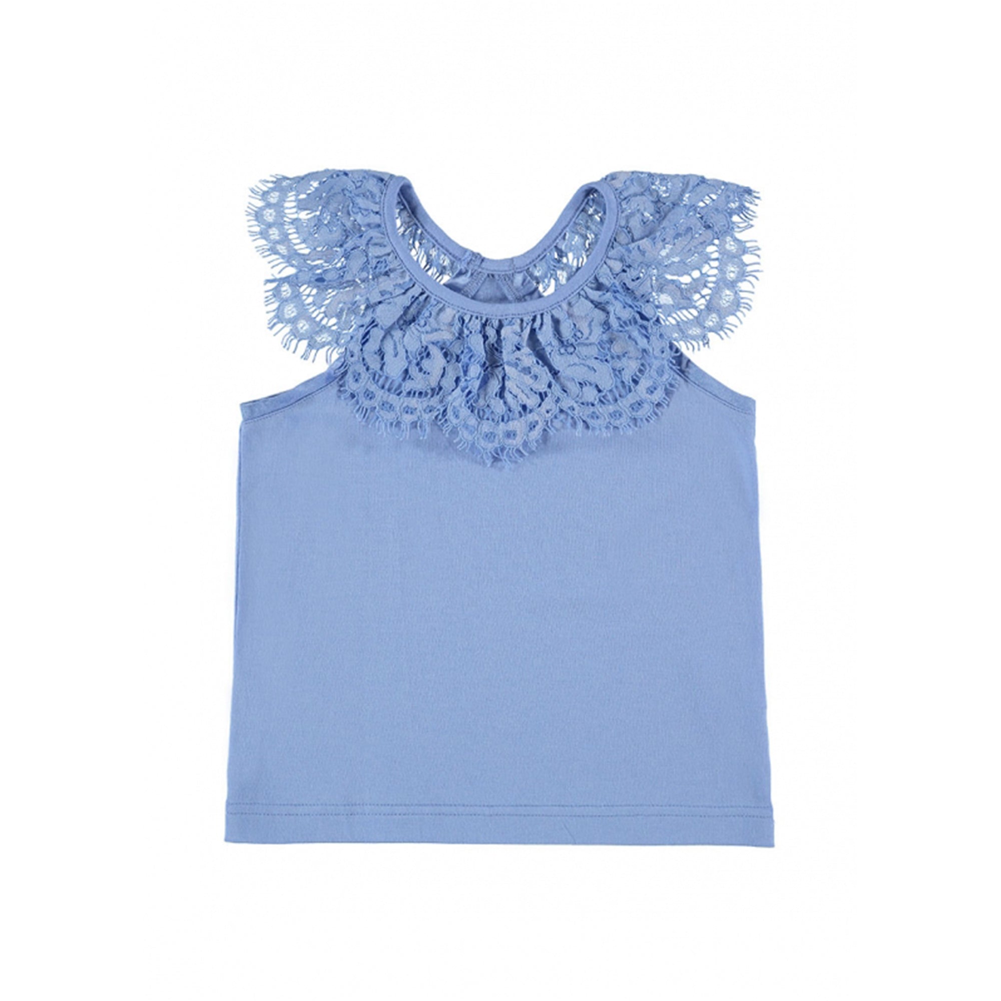 Haut en coton bleu pour filles