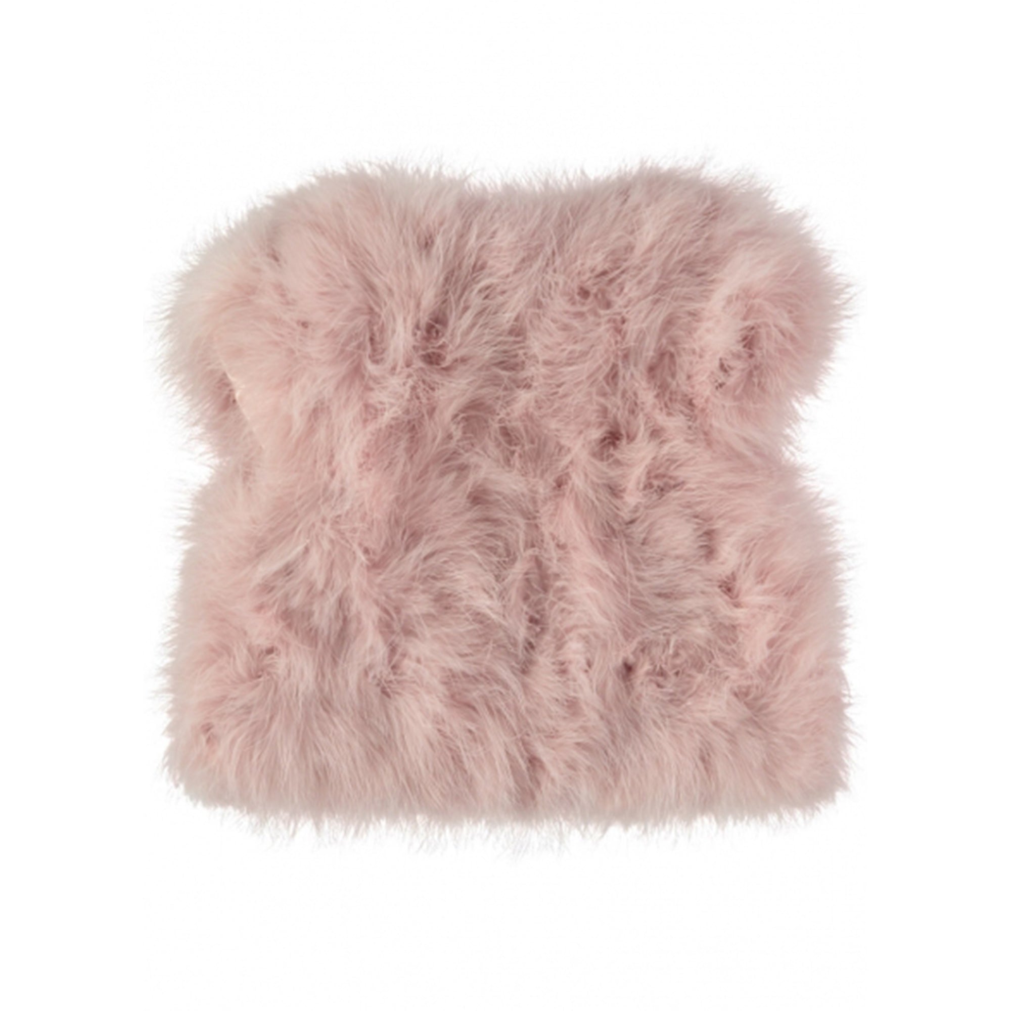 Veste en plumes de dinde rose poudré pour filles