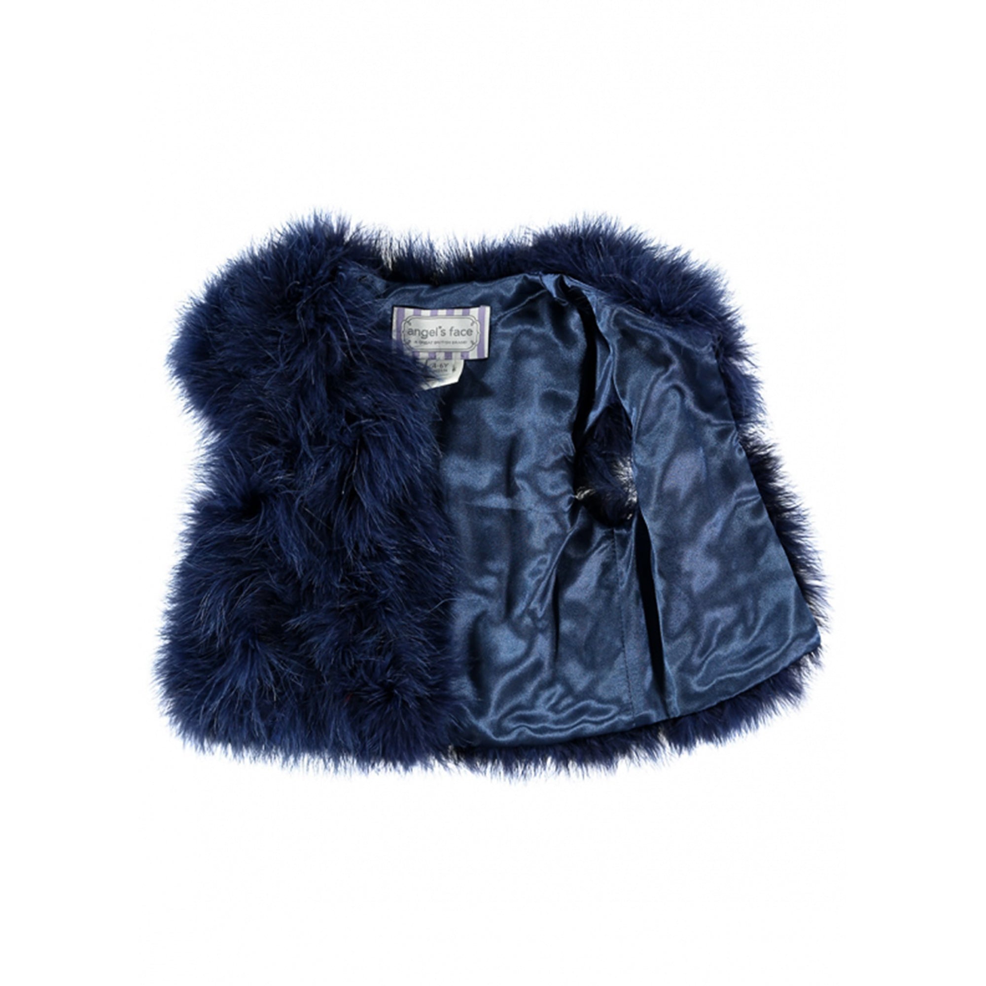 Blouson en plumes de dinde bleu marine pour fille