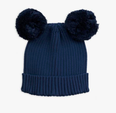 Bonnet d'oreille bébé en coton biologique bleu marine