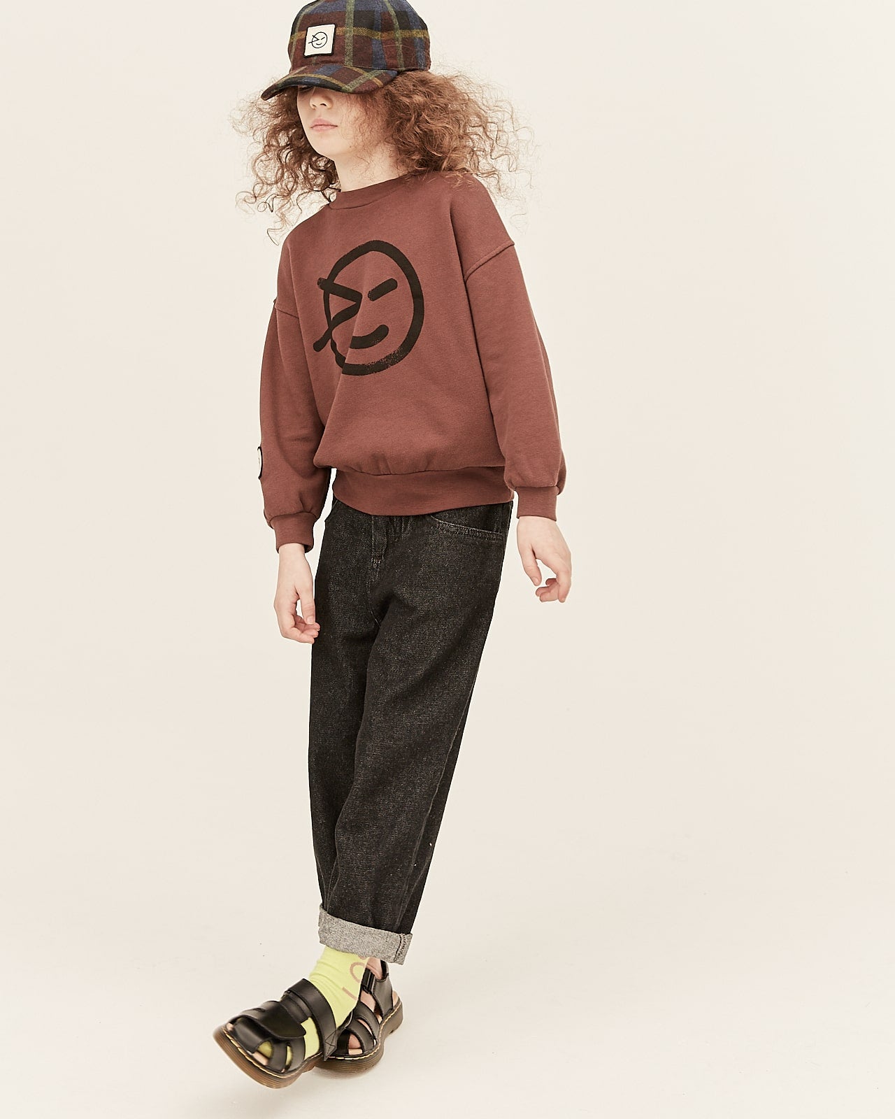Boys & Girls Dark Brown Cotton Sweatshirt