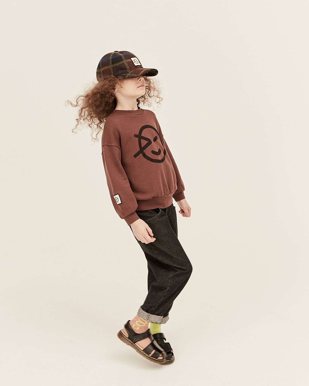 Boys & Girls Dark Brown Cotton Sweatshirt
