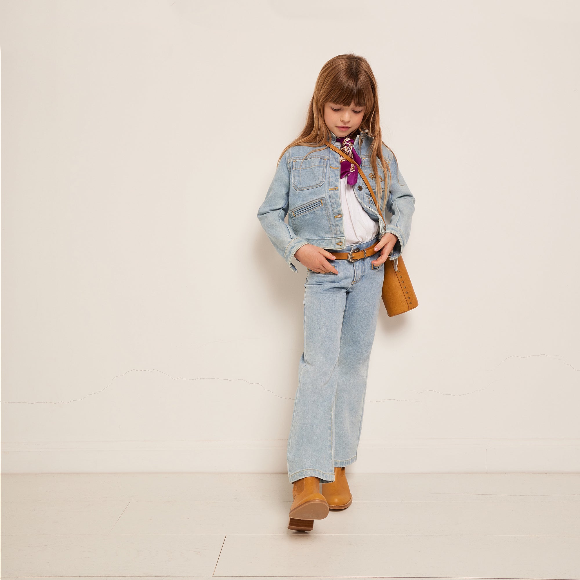 Girls Light Blue Denim Trousers