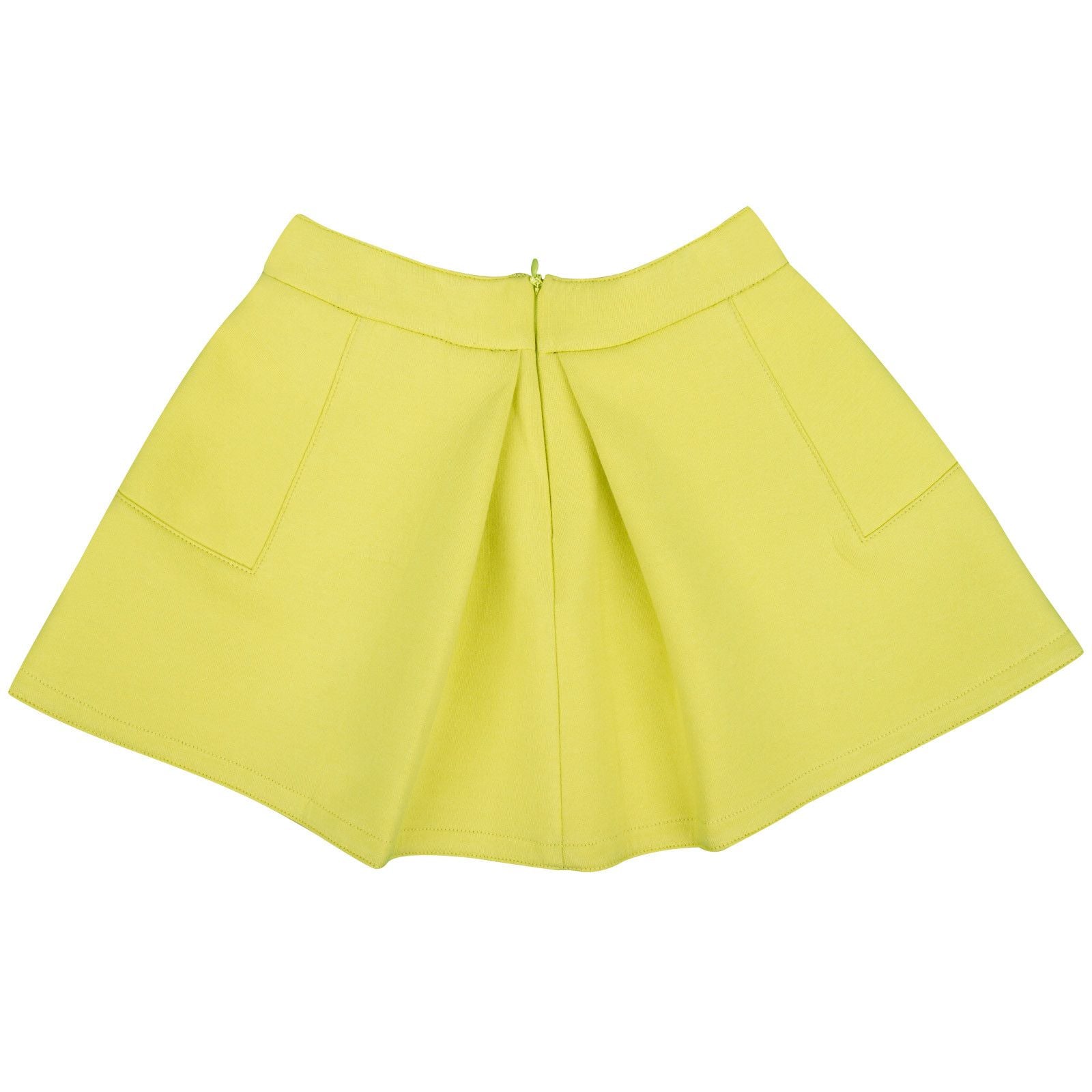 Girls Lime Green Embroidered Logo Skirt With Pockets - CÉMAROSE | Children's Fashion Store - 2