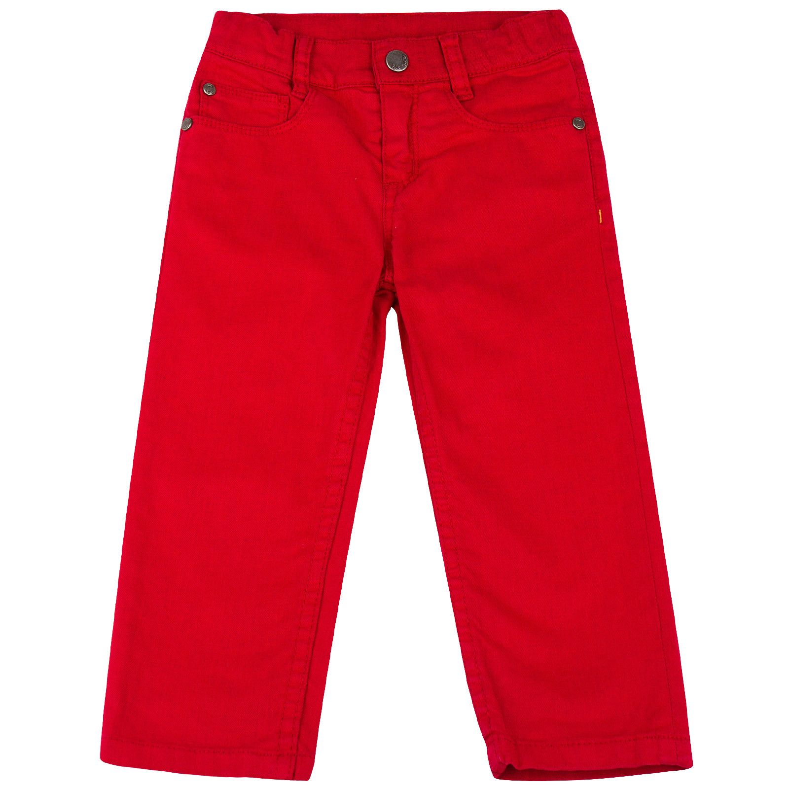 Baby Girls Red Trousers With A Leather Logo Patc - CÉMAROSE | Children's Fashion Store - 1