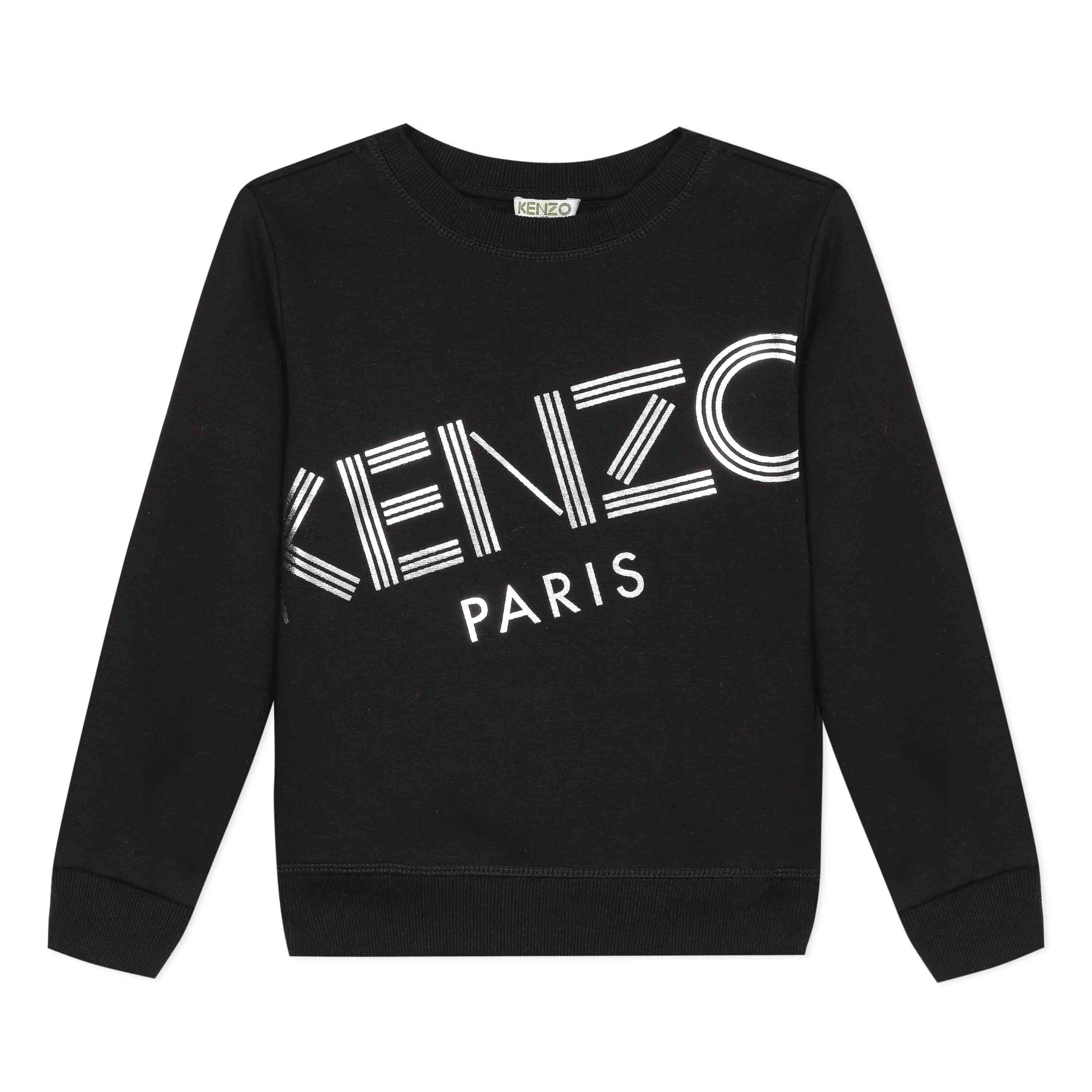 Sweat-shirt noir à logo pour fille