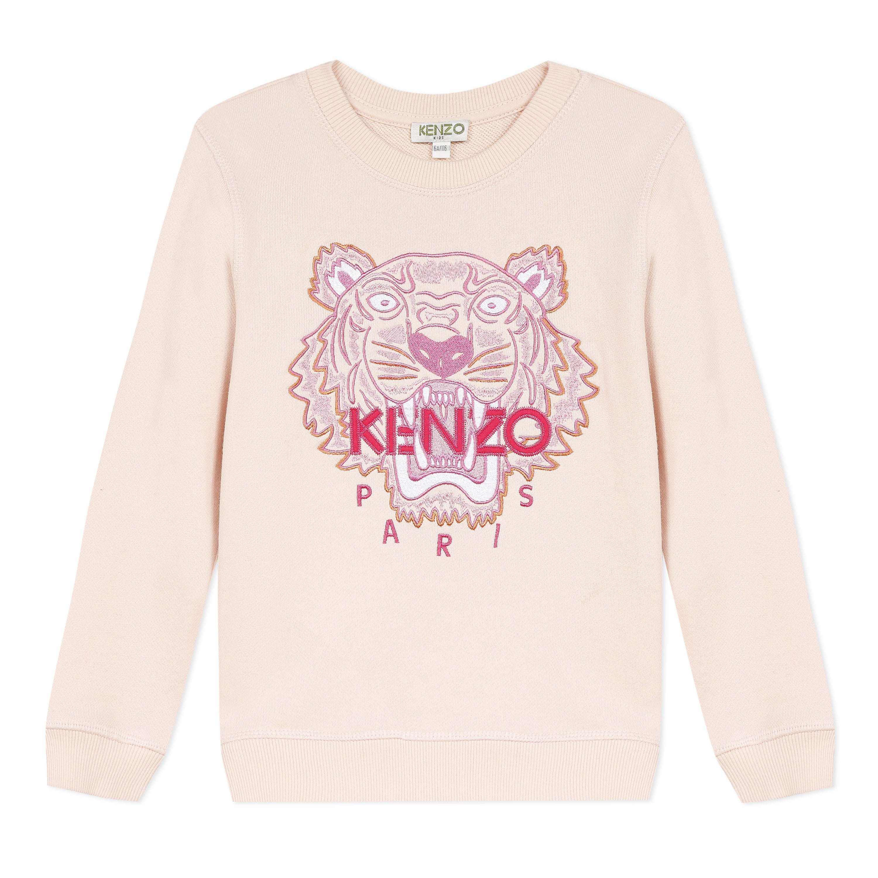 Girls Light Pink Logo Cotton Sweatshirt