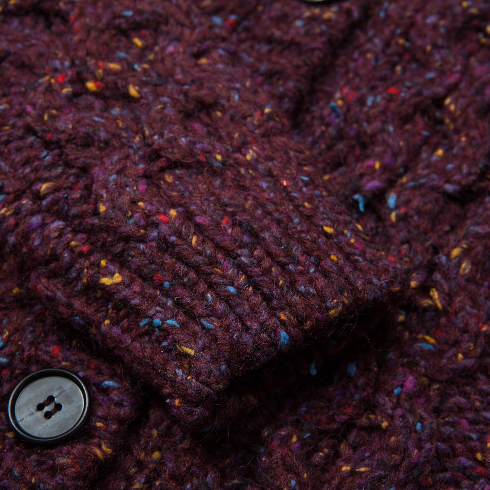Girls Dark Red V-neck knitted Cardigan - CÉMAROSE | Children's Fashion Store - 5