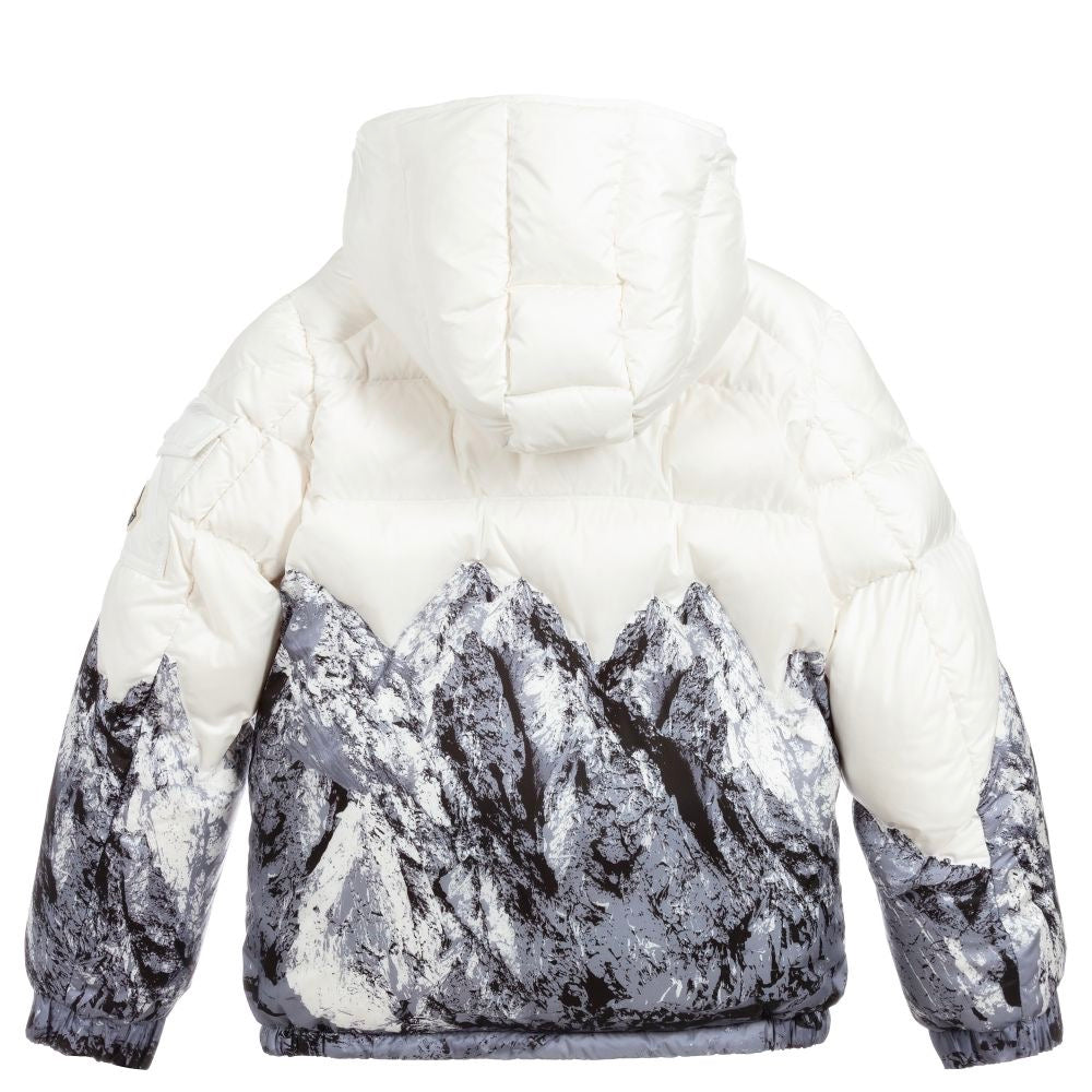 Boys Cream Padded Down Jacket
