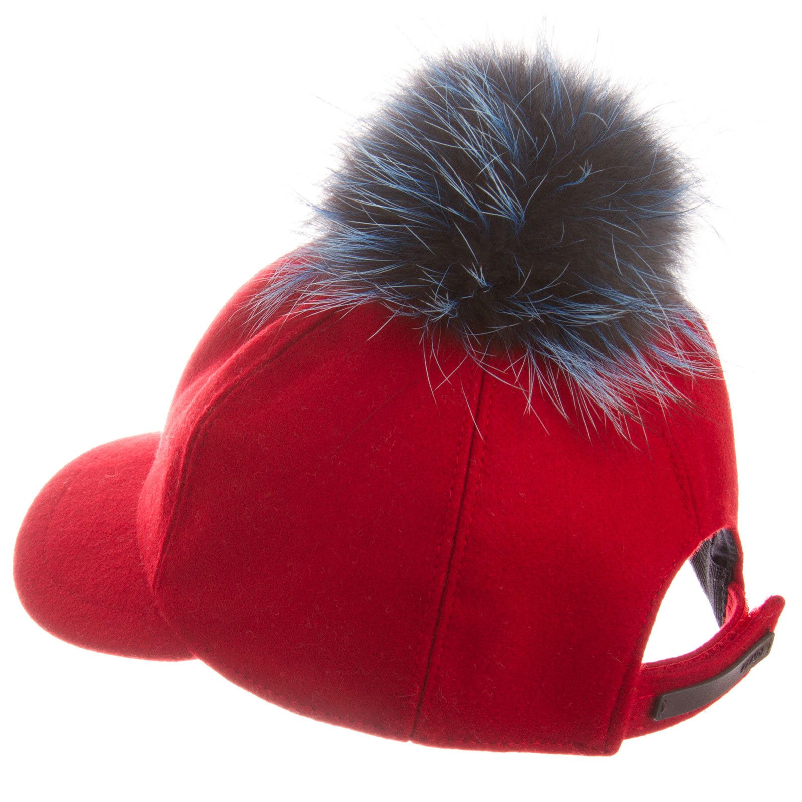 Girls Red Wool Cap With Blue Fur Trim - CÉMAROSE | Children's Fashion Store - 3