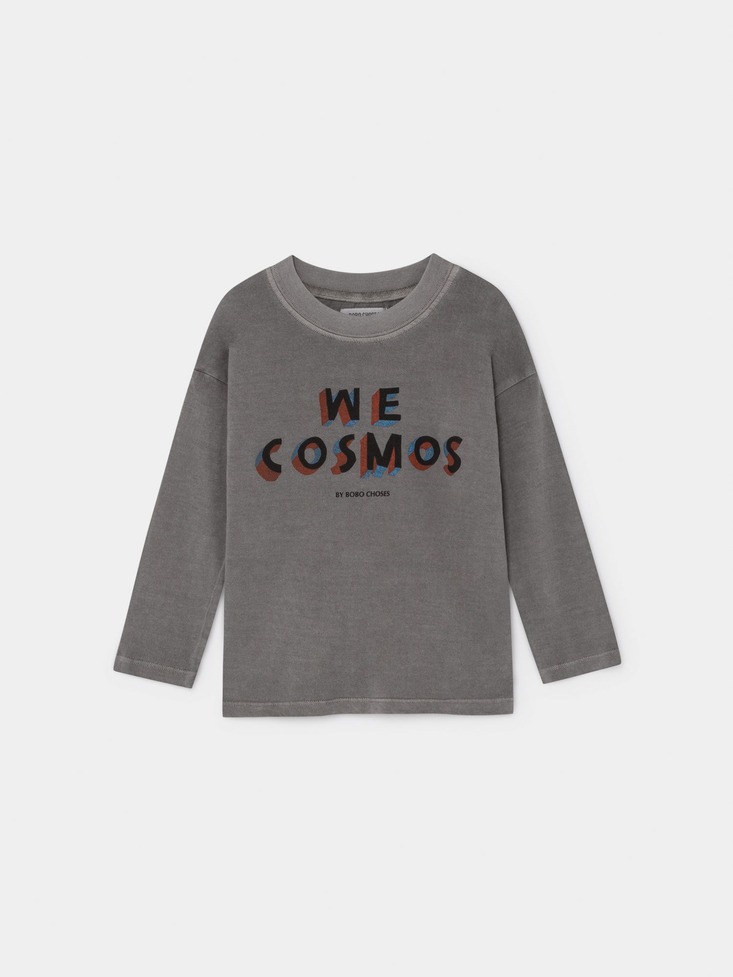 Boys & Girls Grey Logo Long Sleeve Cotton T-Shirt