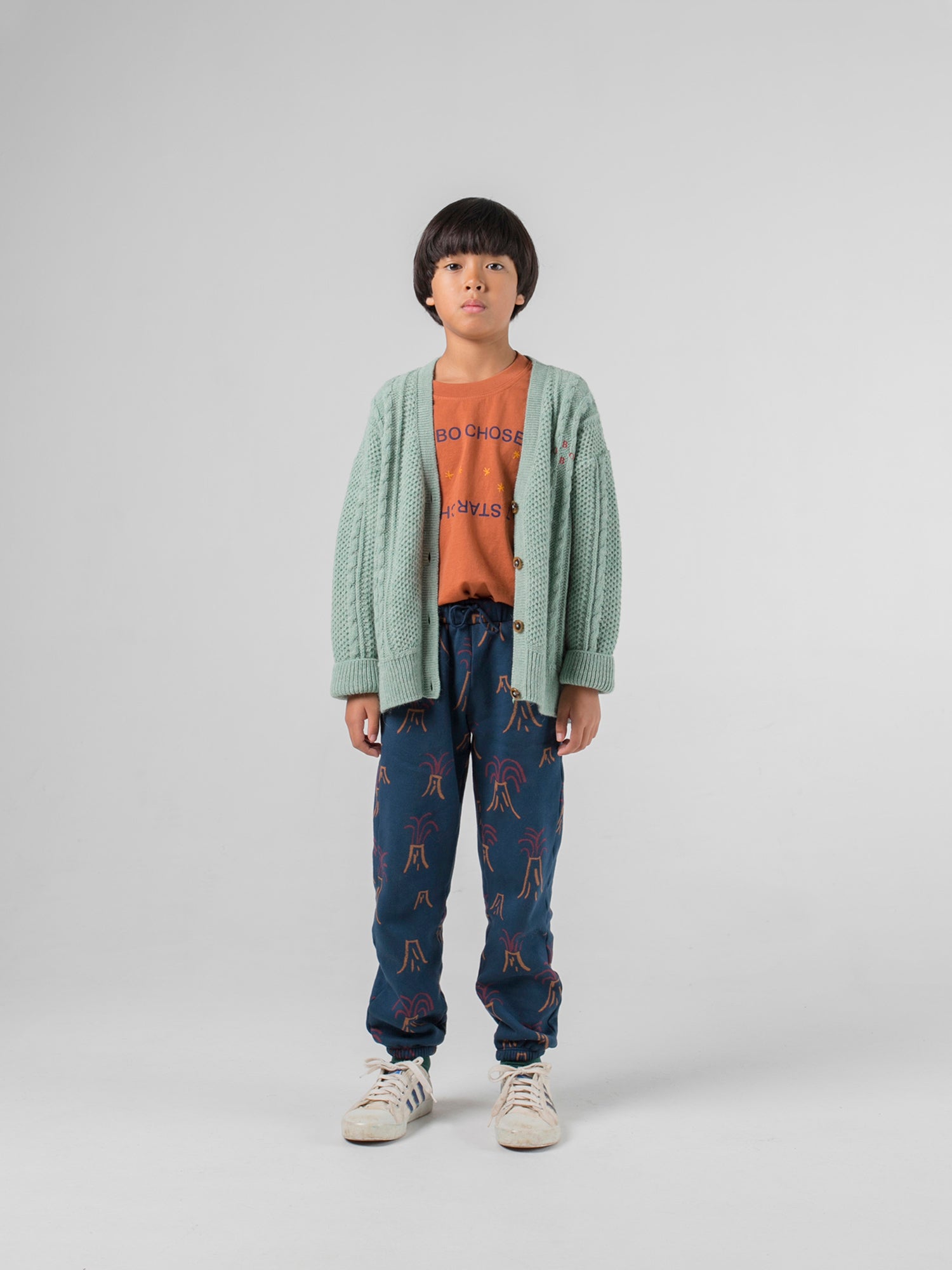 Boys Green Logo Cardigan