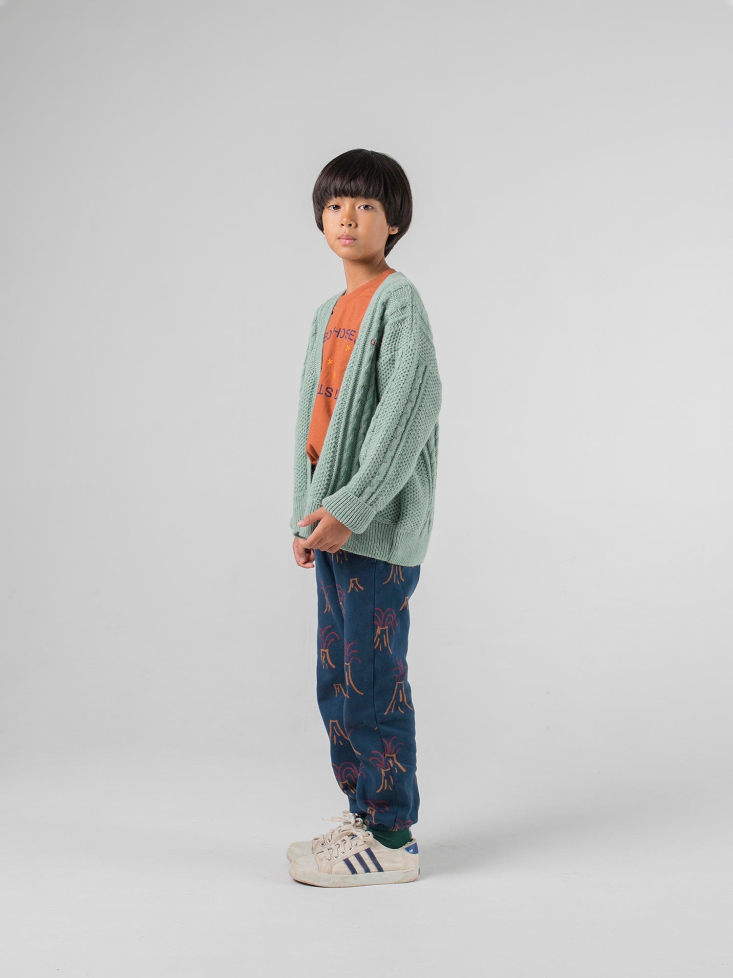 Boys Green Logo Cardigan