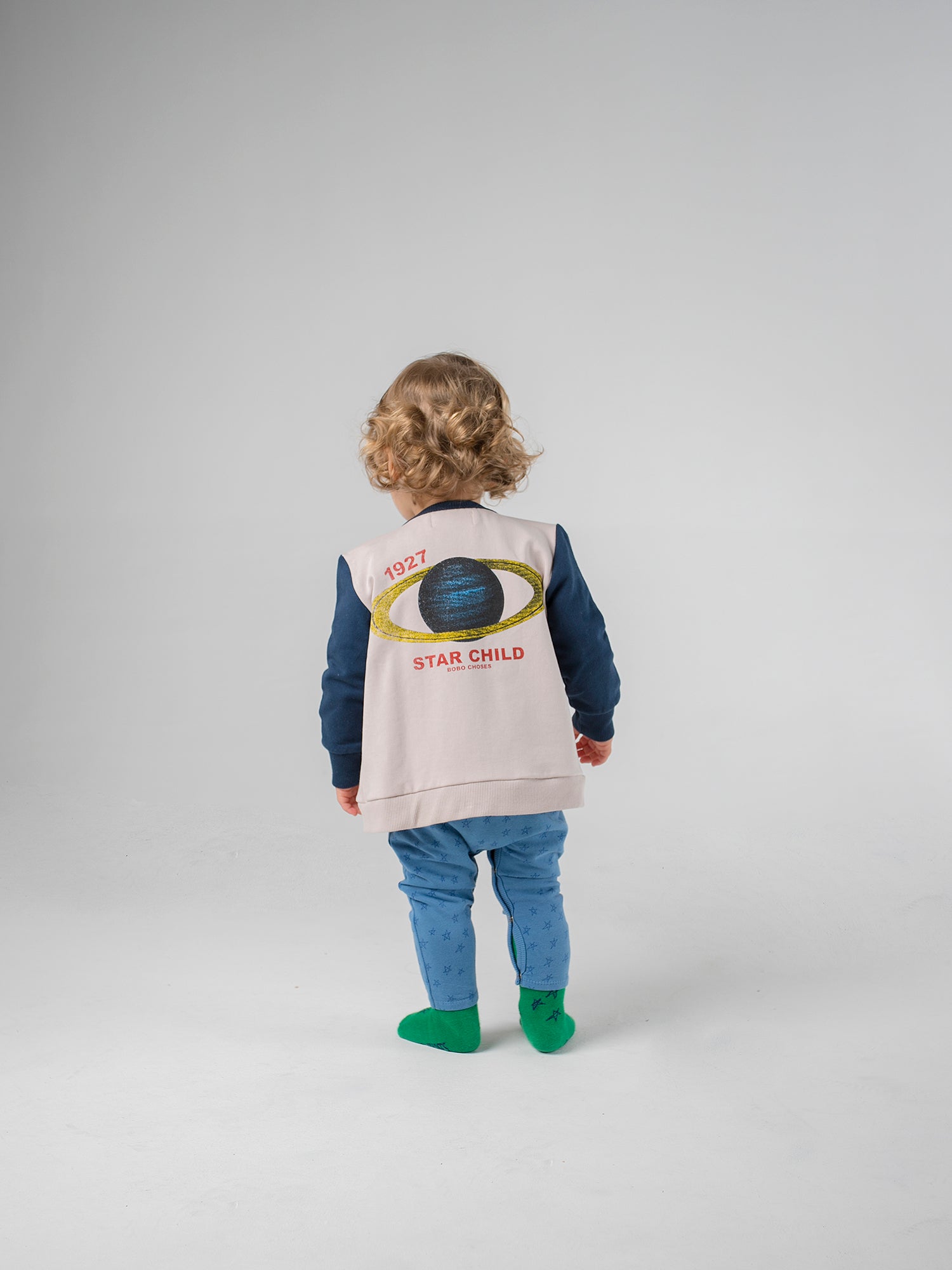 Baby Boys Light Pink & Blue Archigram Saturn Zipped Sweatshirt