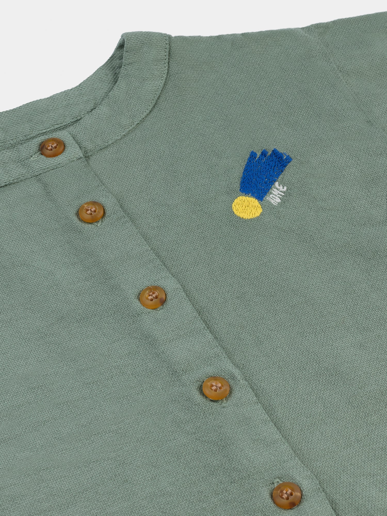Baby Boys Green Cotton Blouse