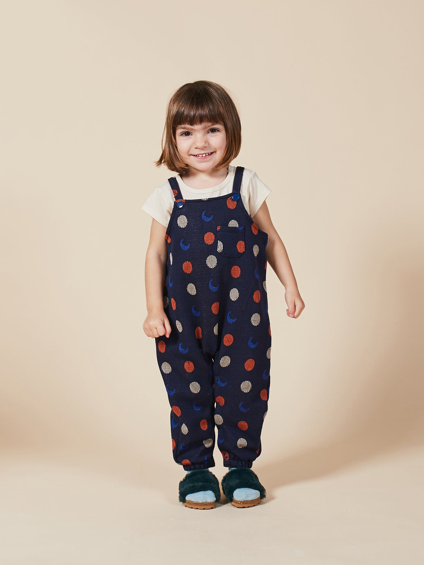 Baby Boys Midnight Navy Knitted Jacquard Overall