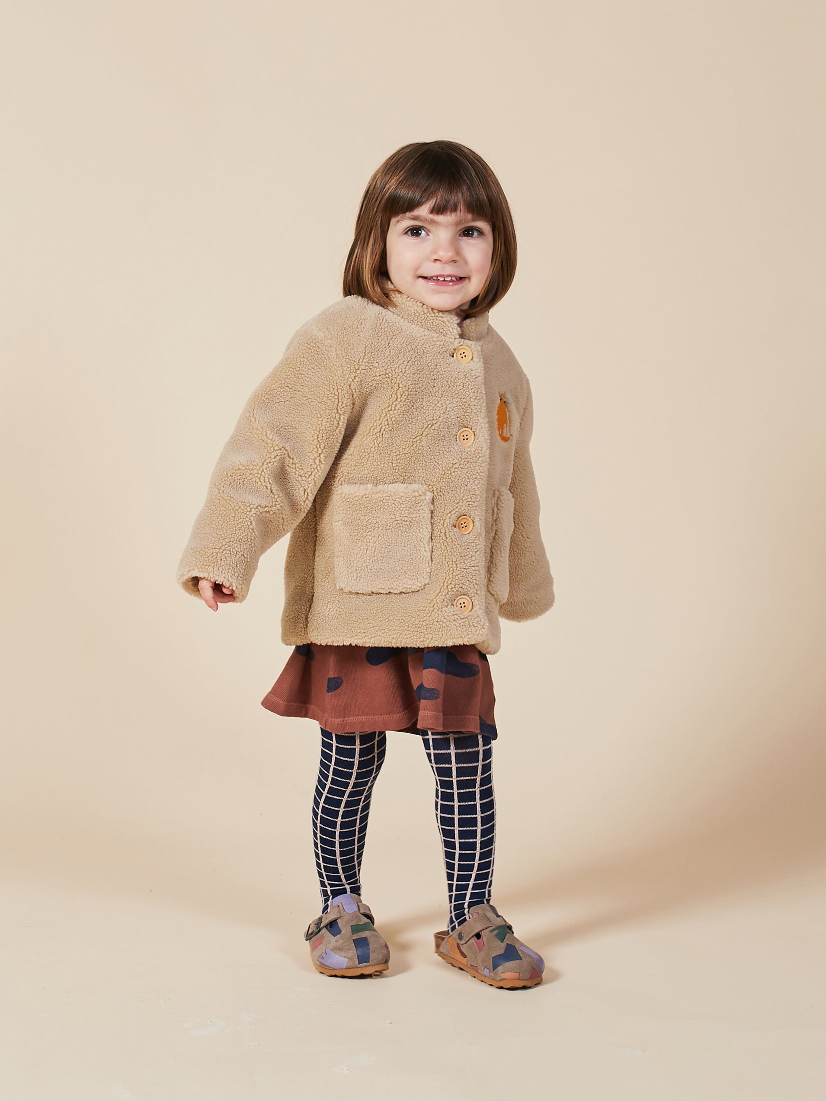 Baby Boys Brown Rice Patch Sheepskin Jacket