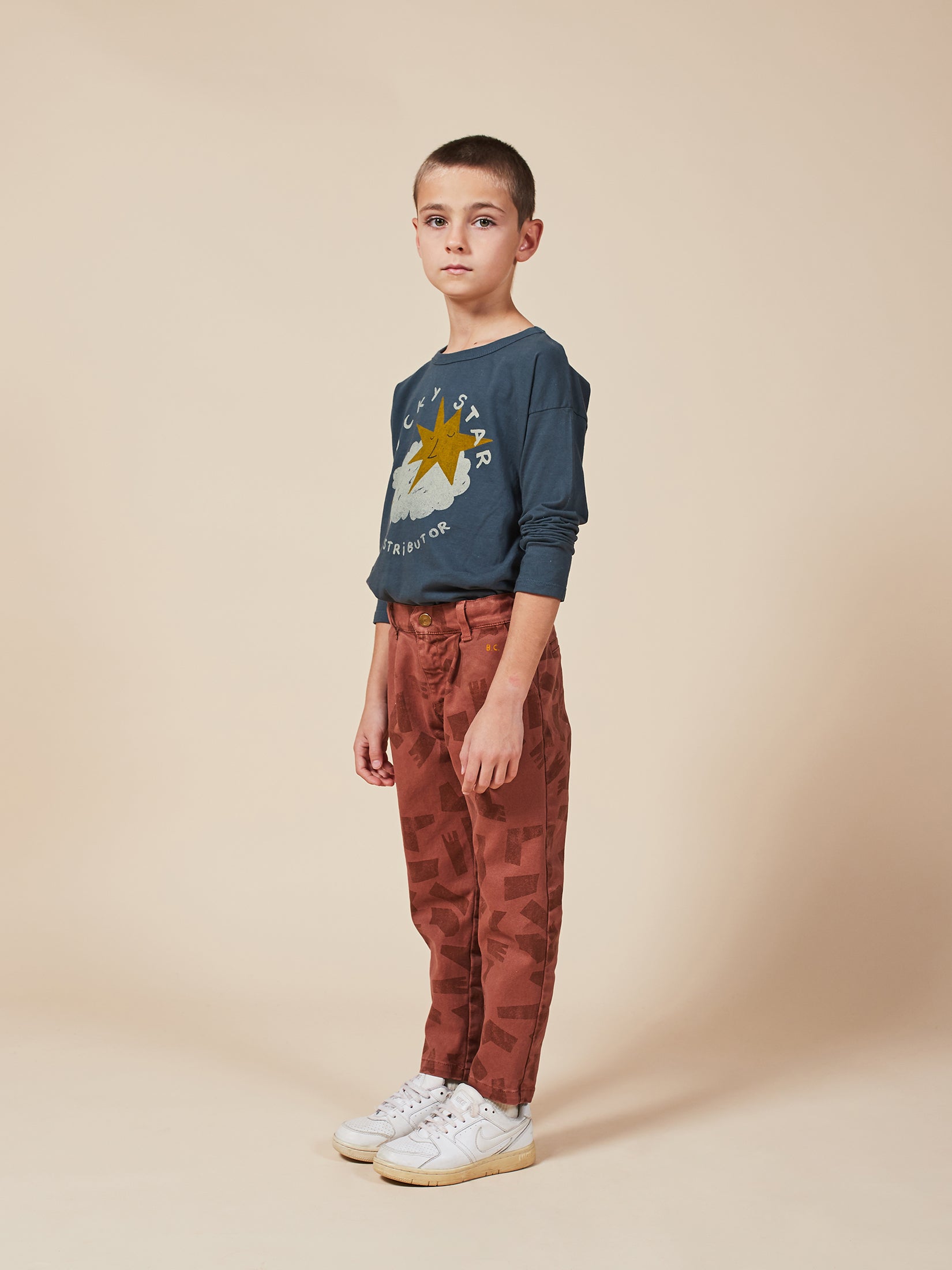 Boys Midnight Navy Lucky Star Organic Cotton T-Shirt