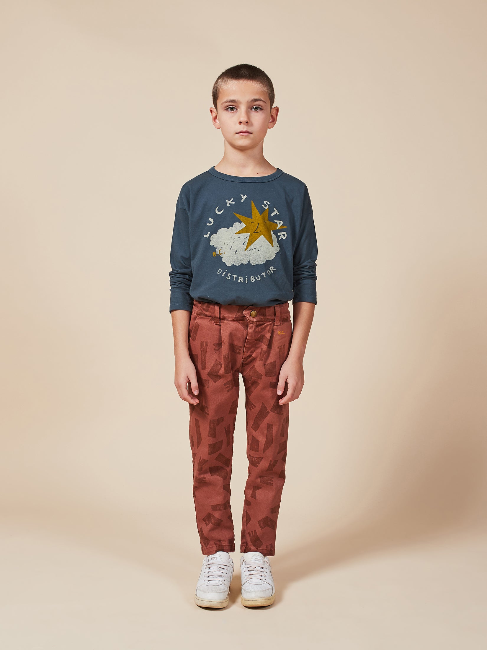 Boys Midnight Navy Lucky Star Organic Cotton T-Shirt