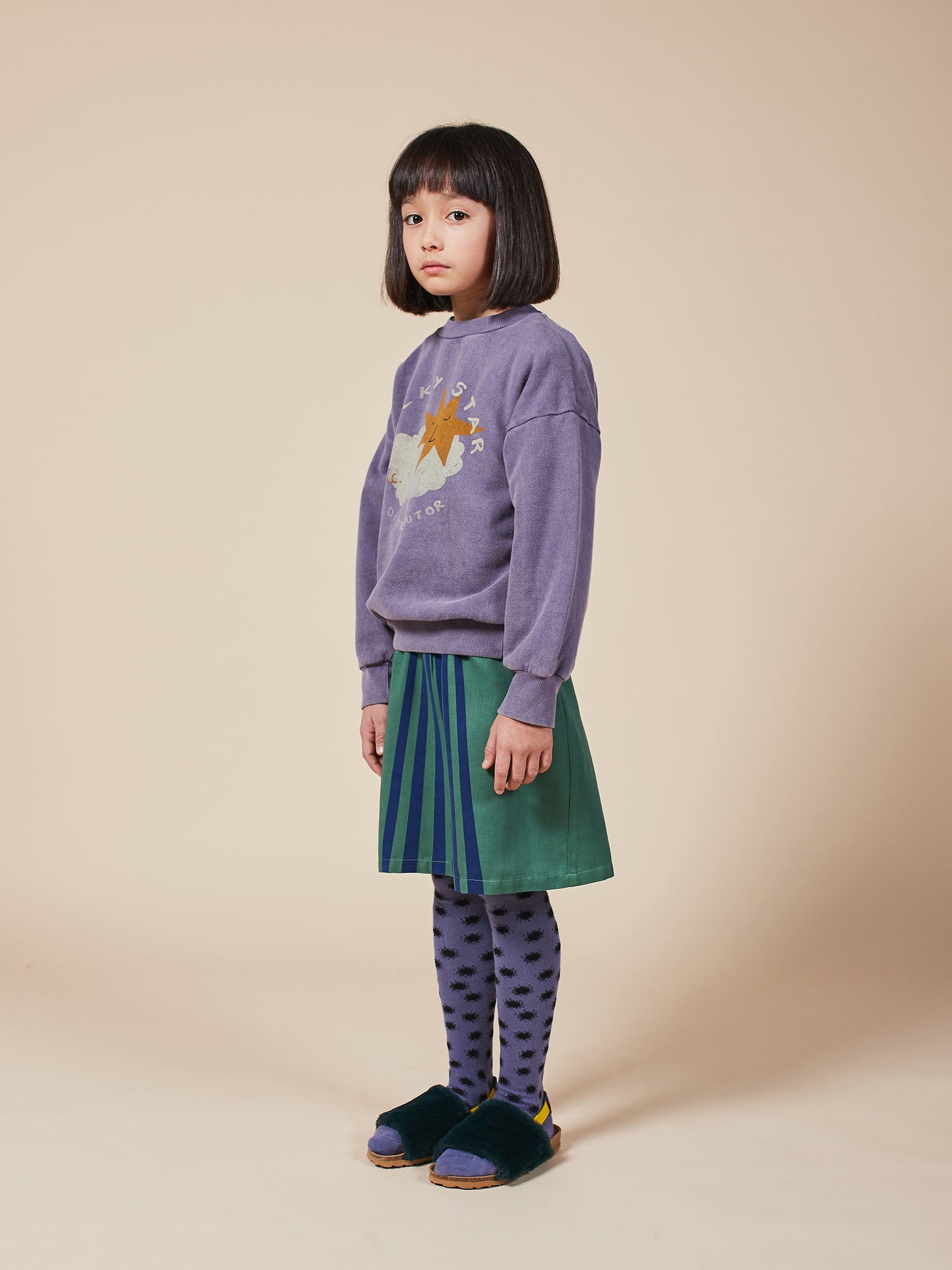 Boys Grape Compote Lucky Star Organic Cotton Sweatshirt