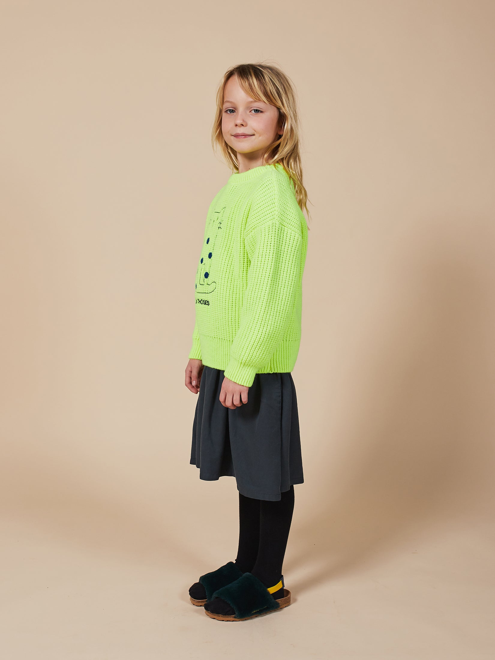Boys & Girls Electric Yellow Cat Jumper