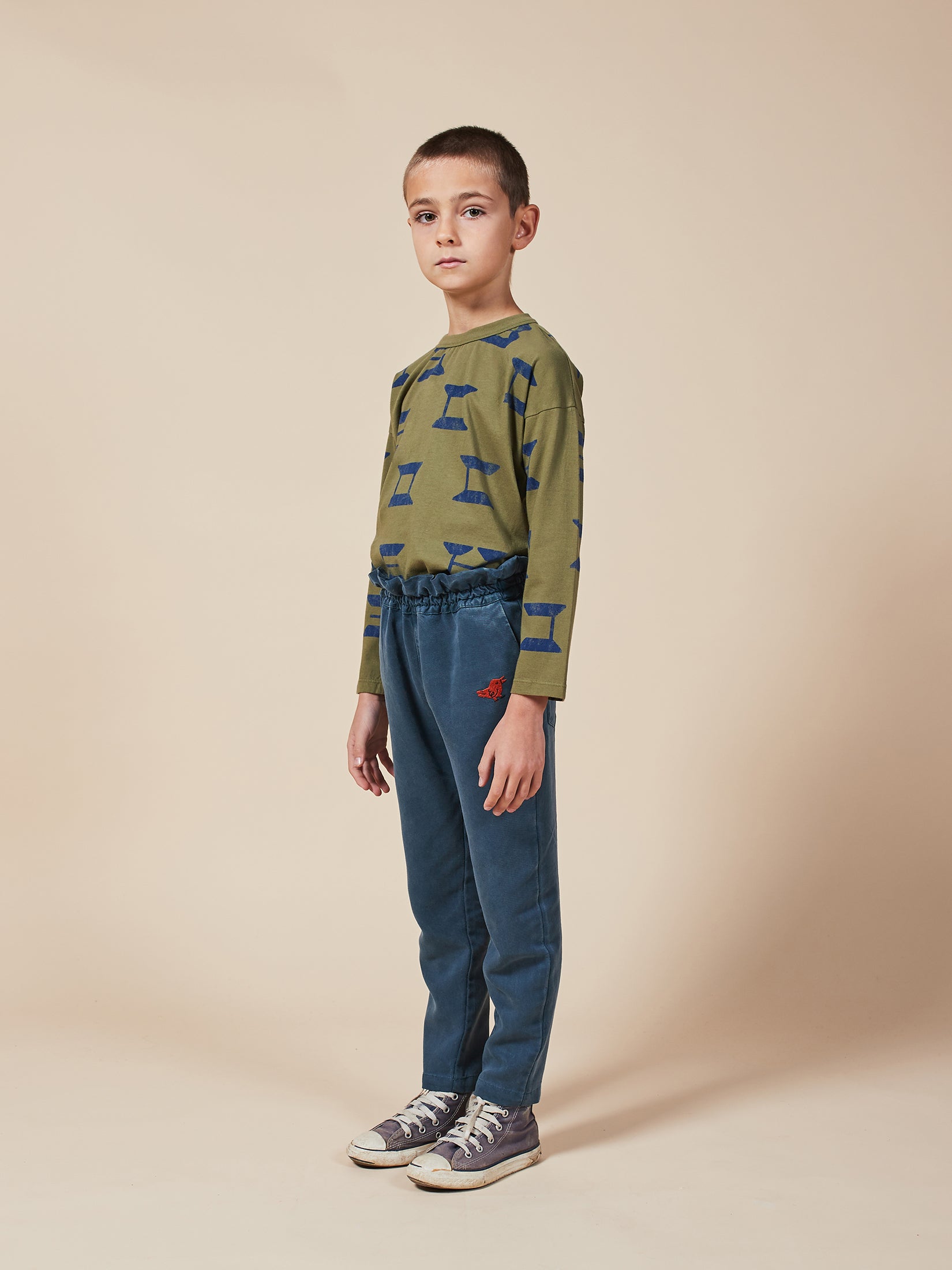 Boys & Girls Atlantic Deep Bird Embroidery Woven Pants