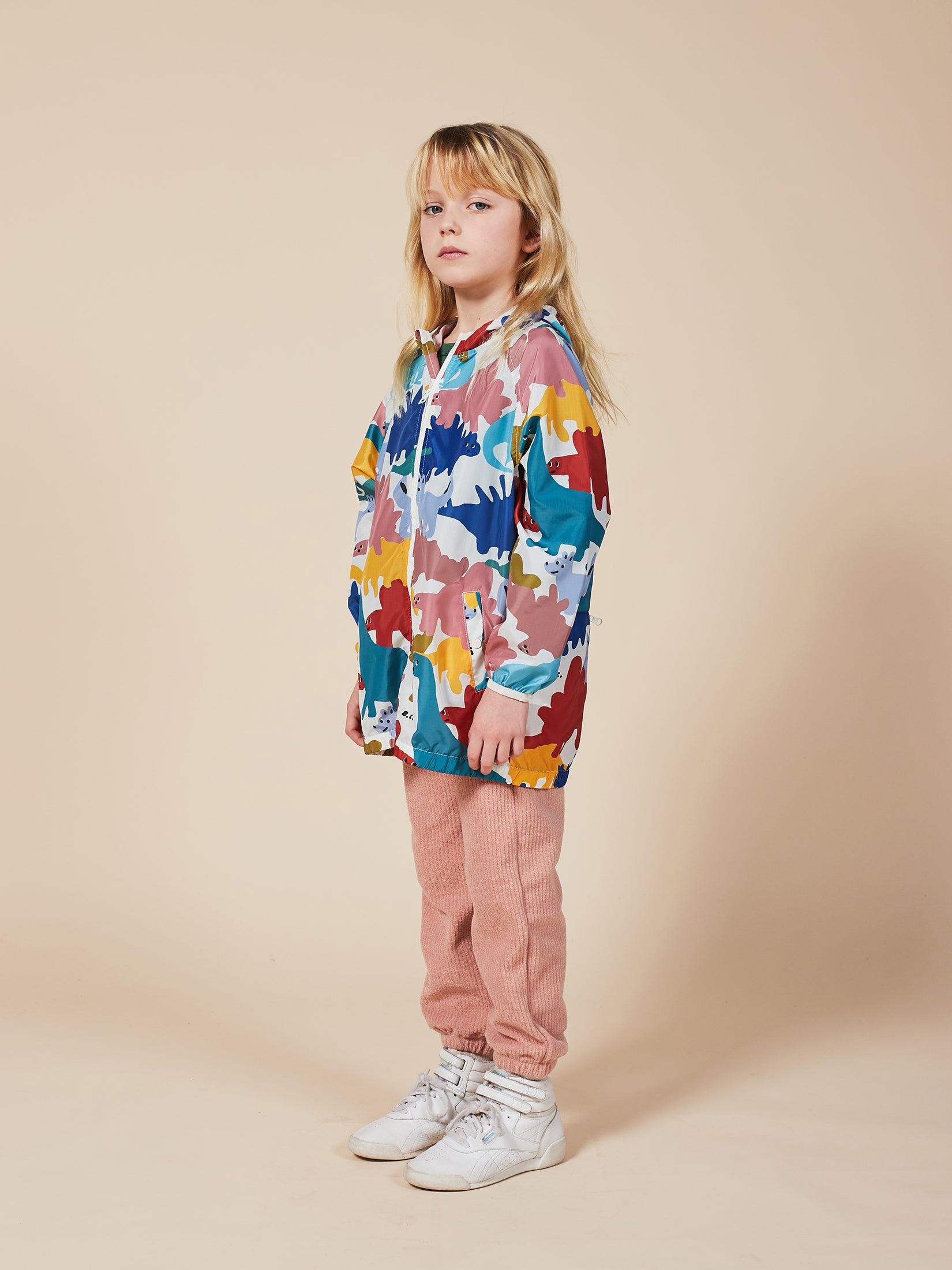 Boys & Girls Brown Rice Dinos All Over Rain Jacket