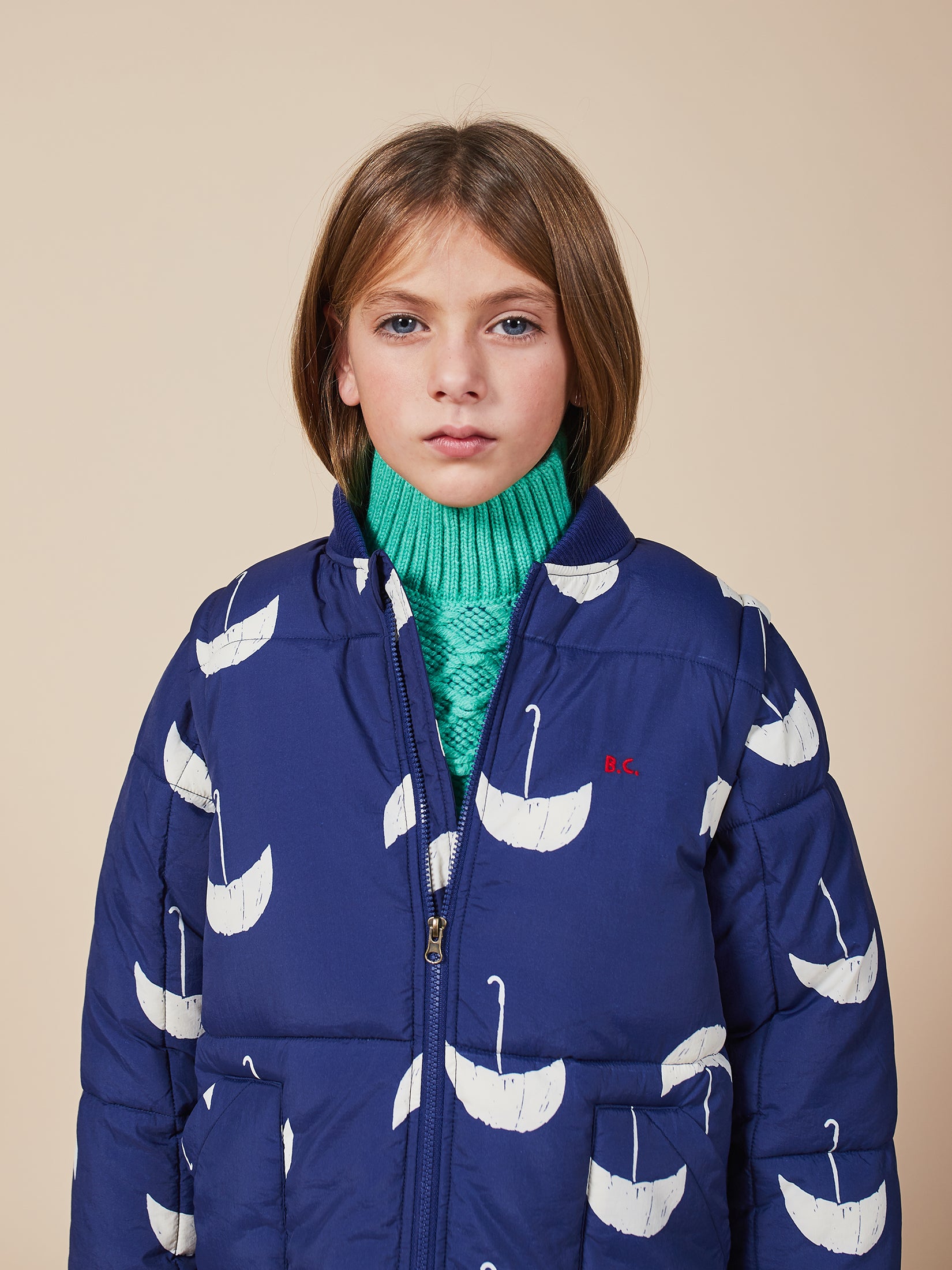 Boys Forever Blue Umbrella Padded Jacket