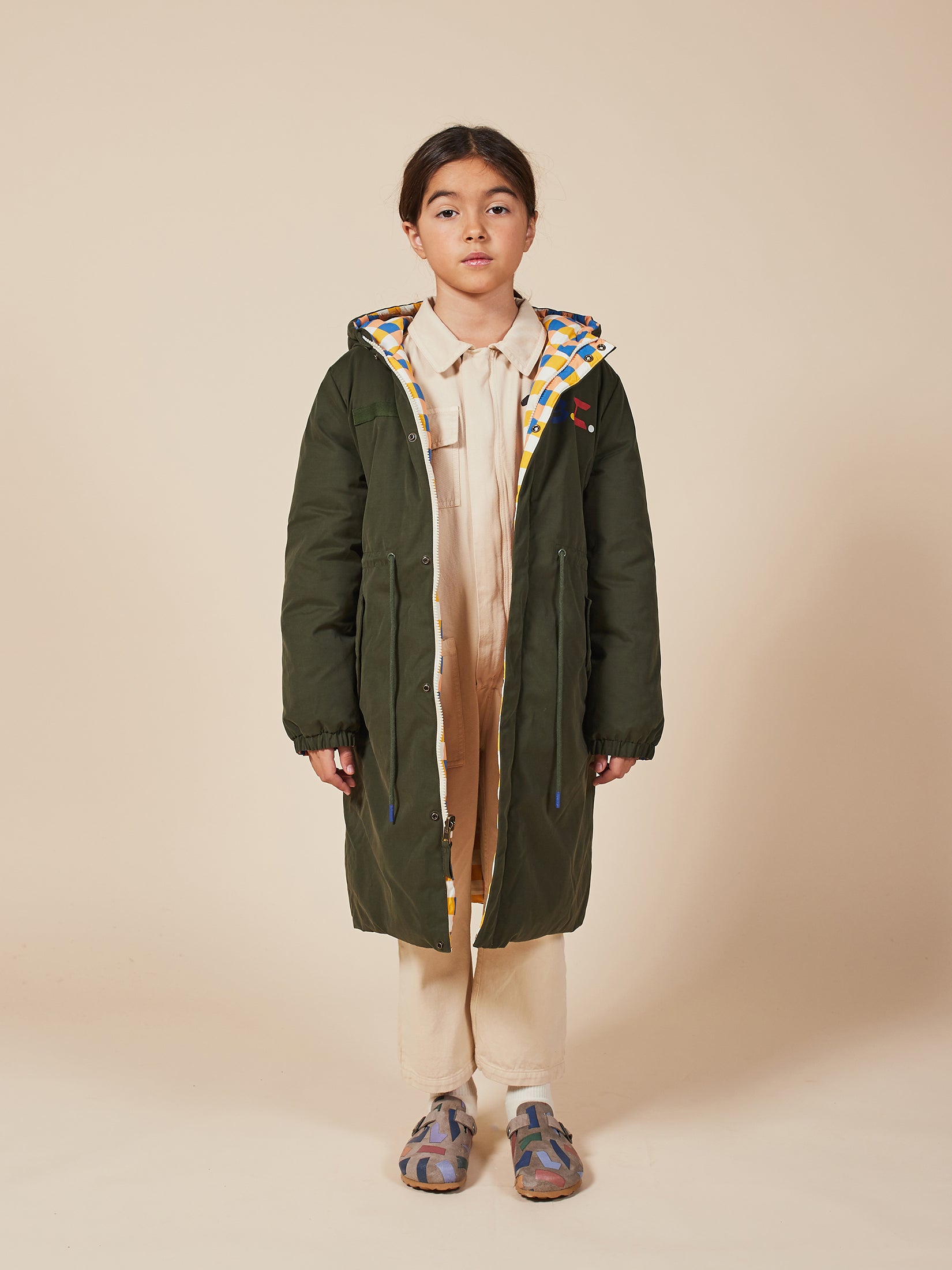 Boys & Girls Greener Pastures Reversible Checker Parka