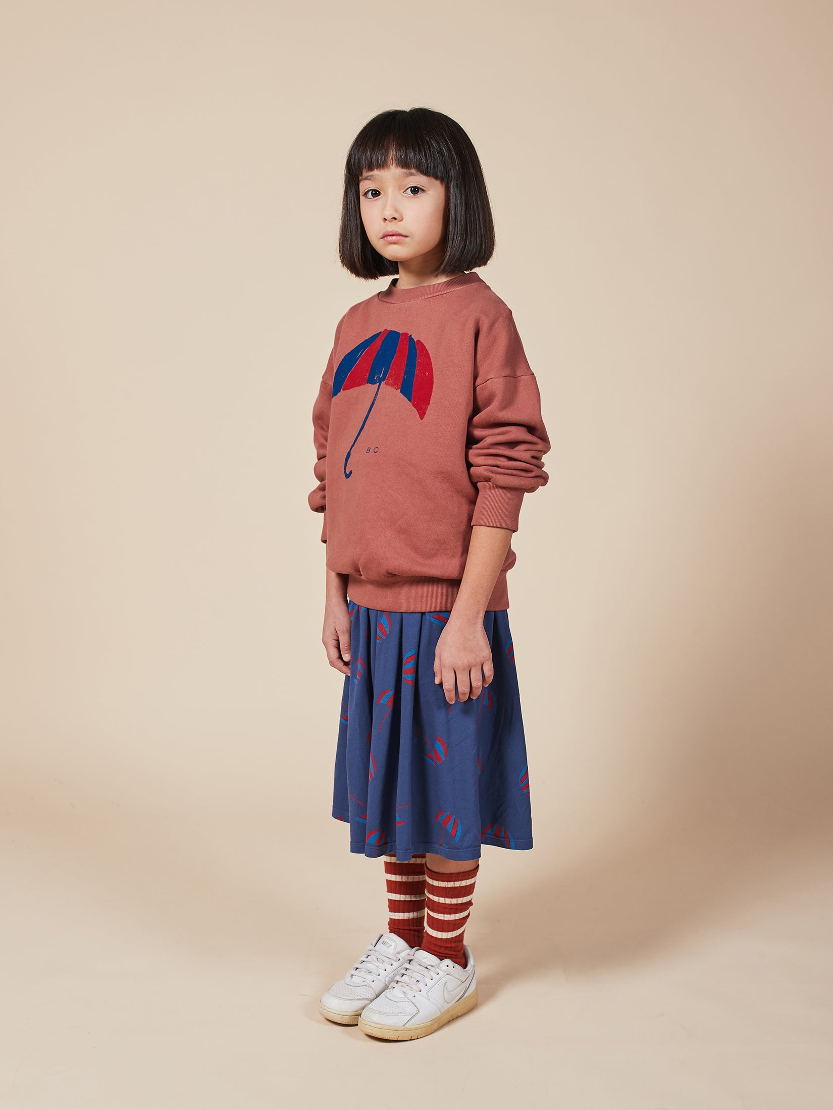 Boys & Girls Caramel Cofe Stripe Long Socks