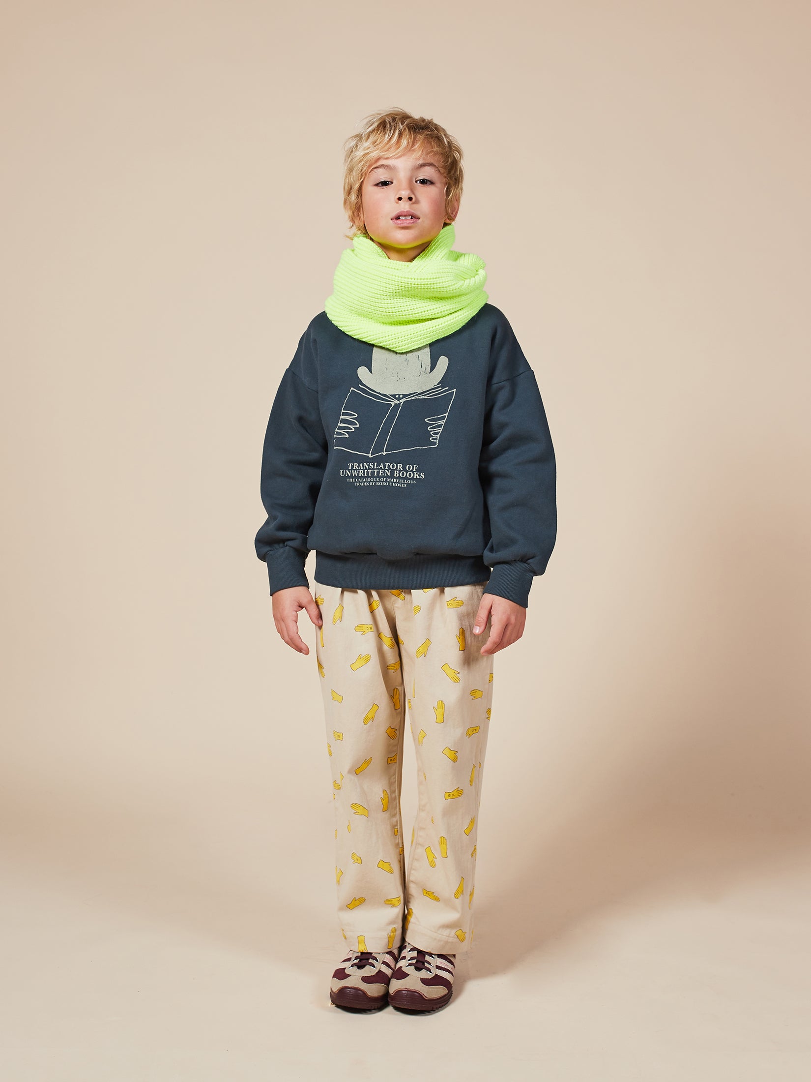Boys & Girls Electric Yellow Logo Neck Warmer