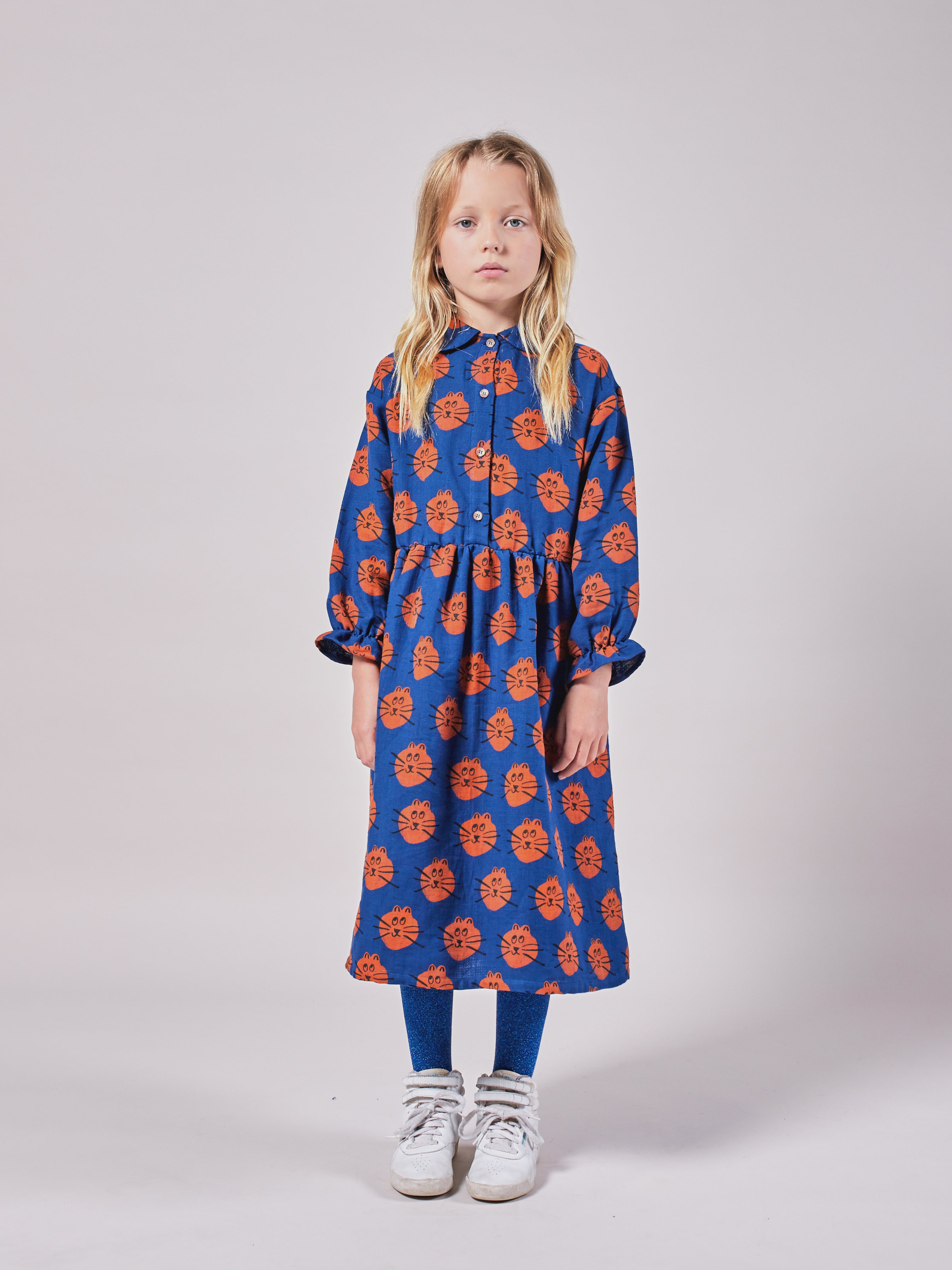 Robe Fille imprimé chat Twilight Blue