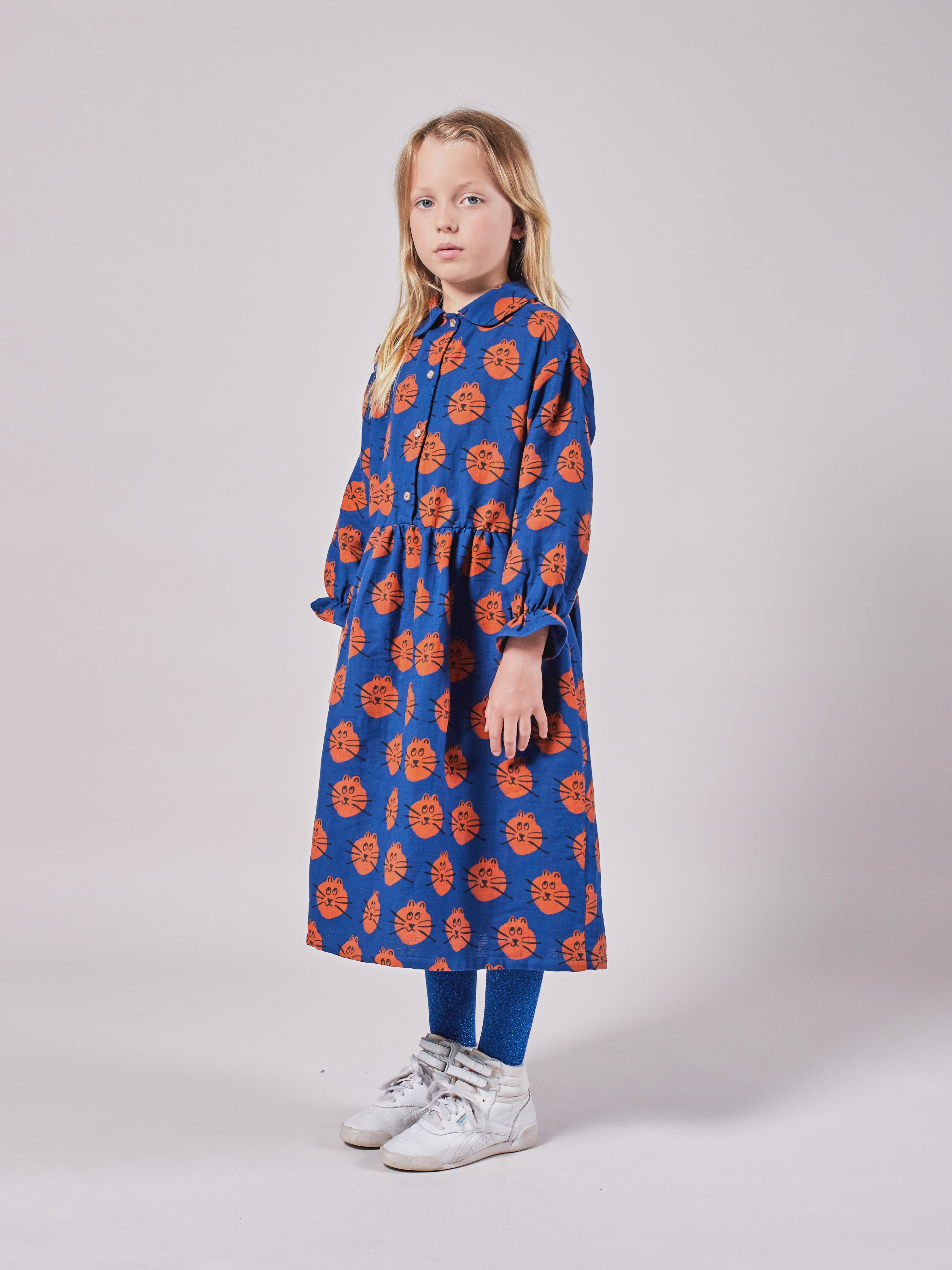 Robe Fille imprimé chat Twilight Blue