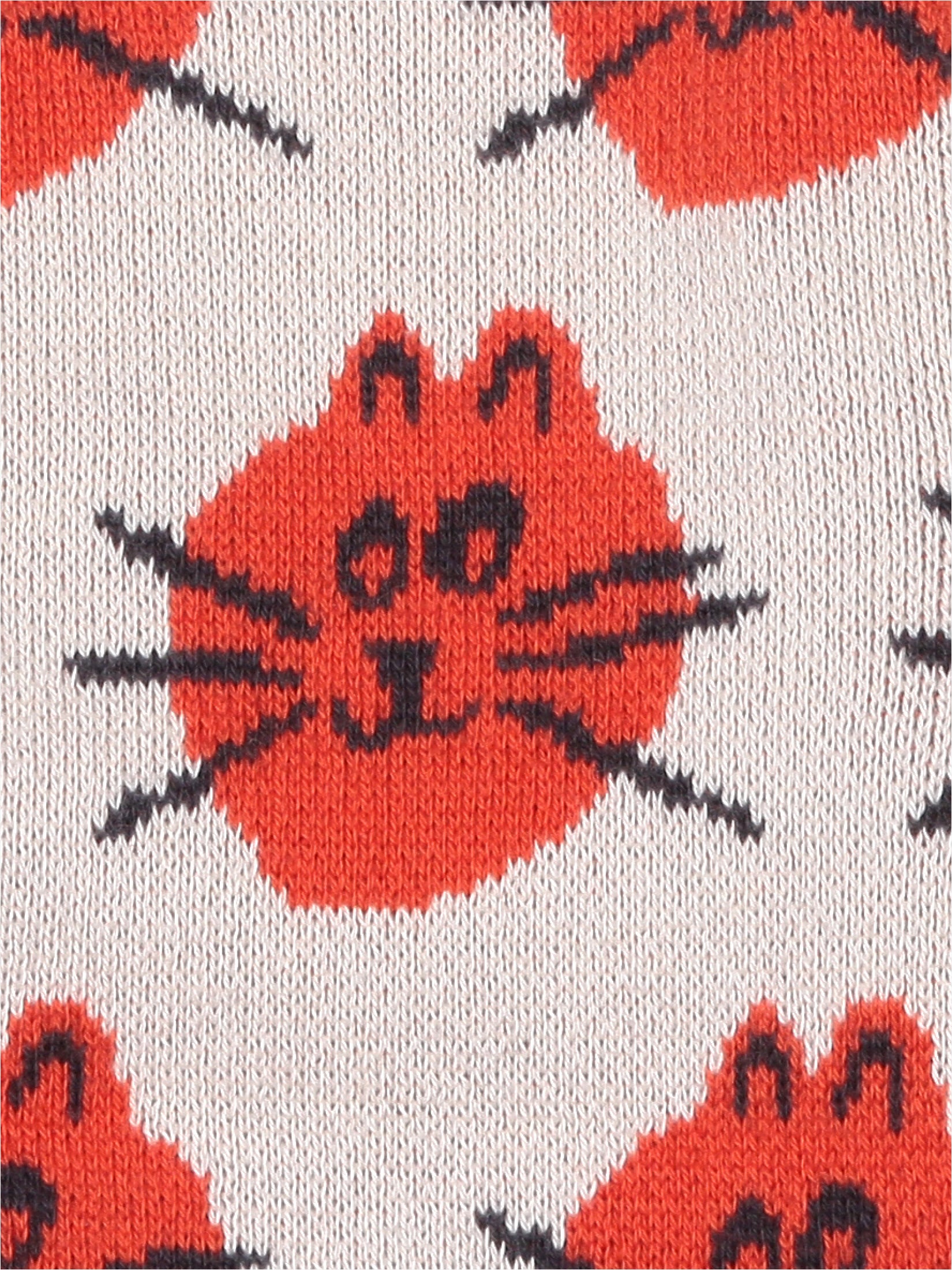Rose Tan Cat Jacquard Fun Knitted Sock