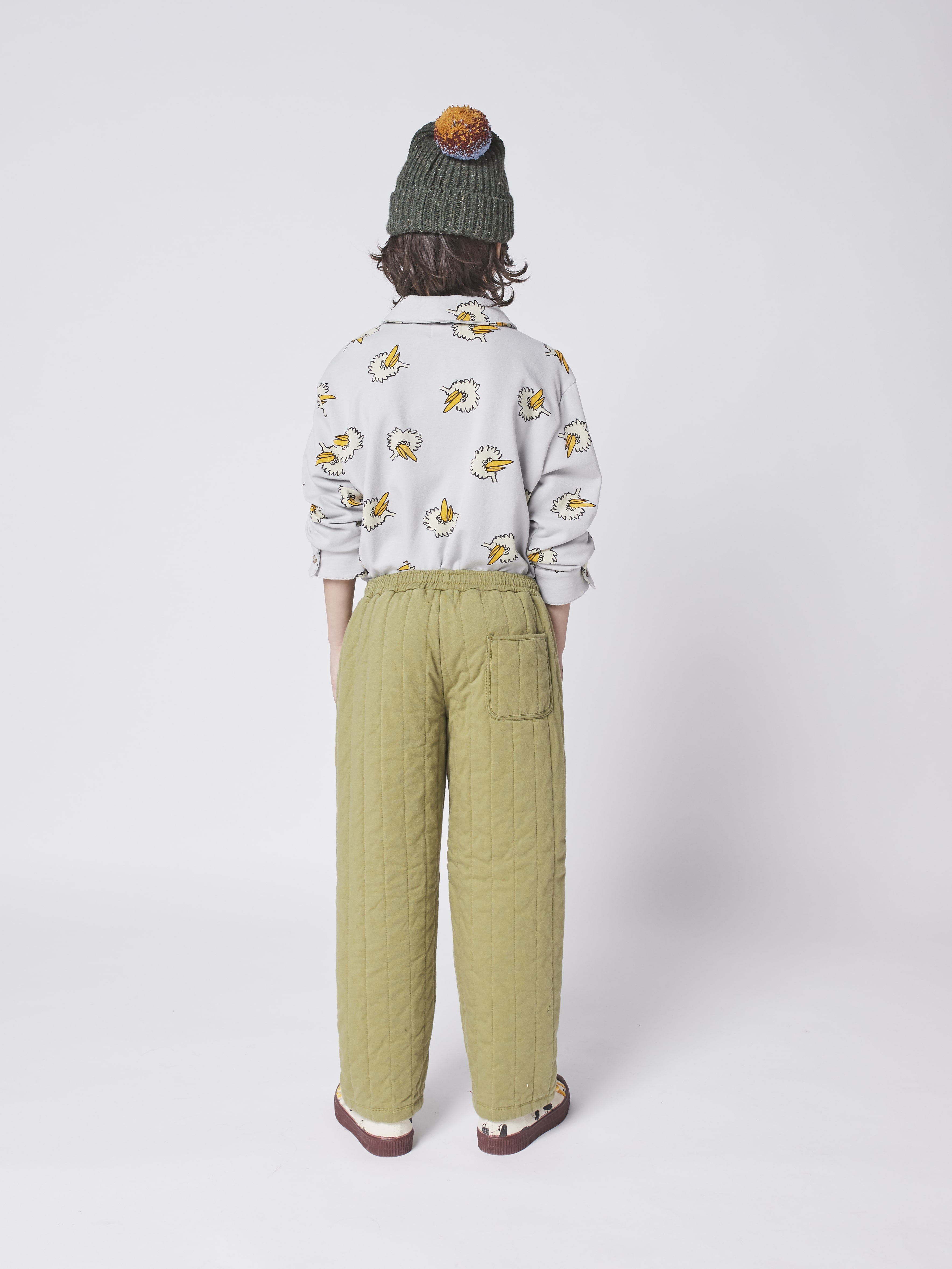 Boys & Girls Grey Printed Cotton Shirt