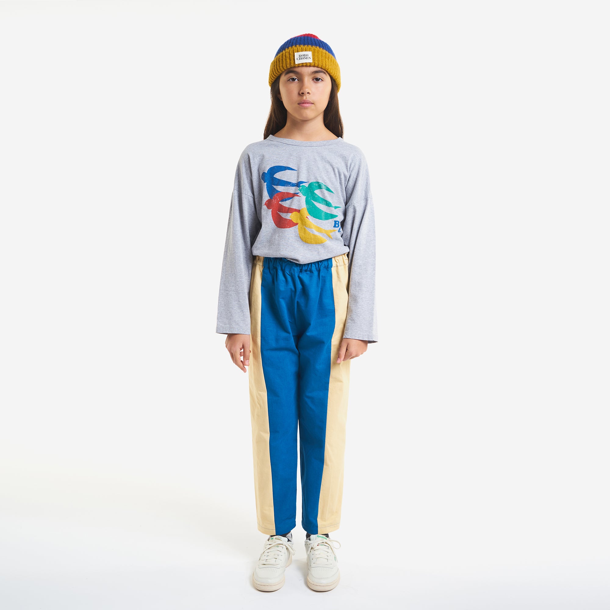Boys & Girls Grey Birds Printed Cotton T-Shirt