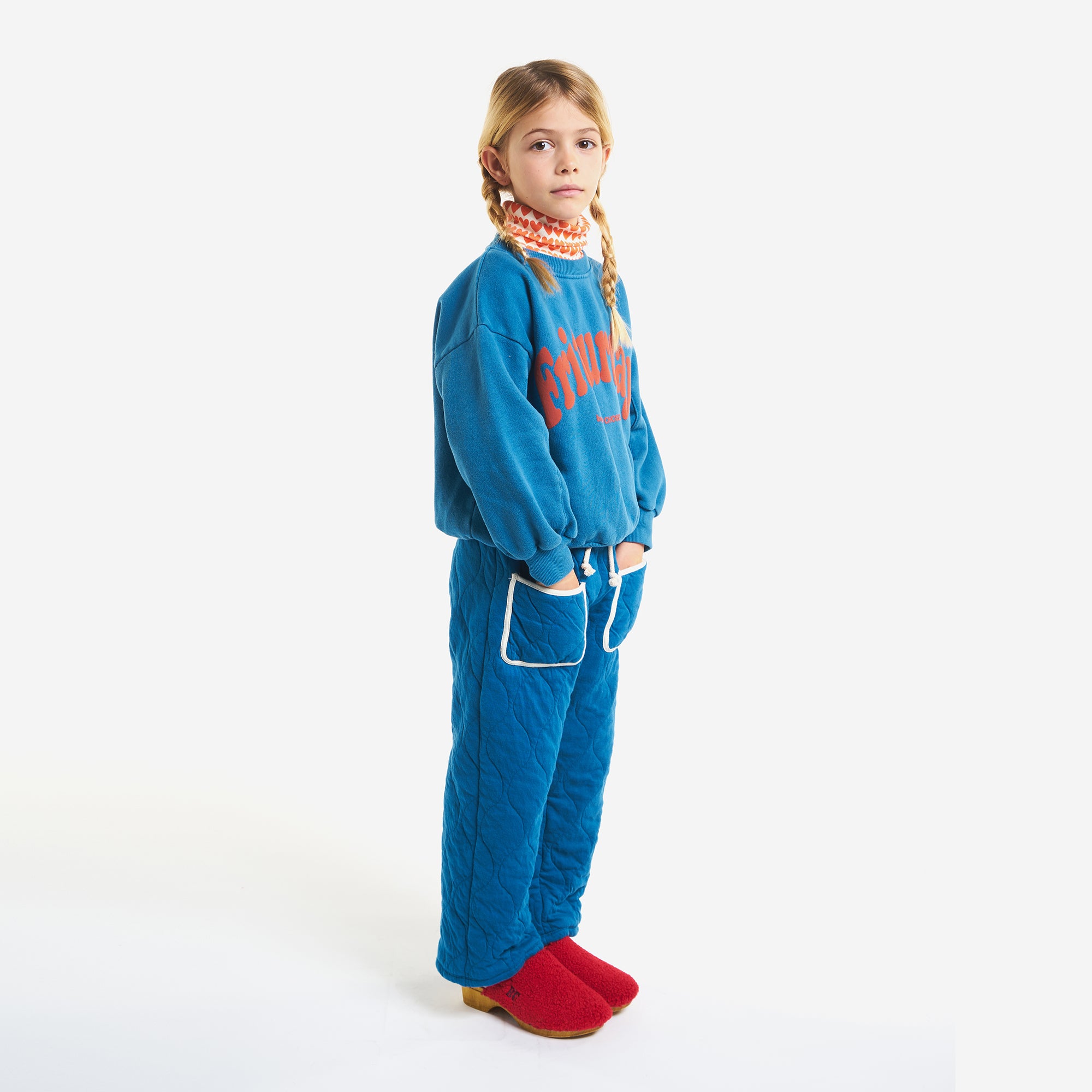 Boys & Girls Blue Logo Cotton Sweatshirt