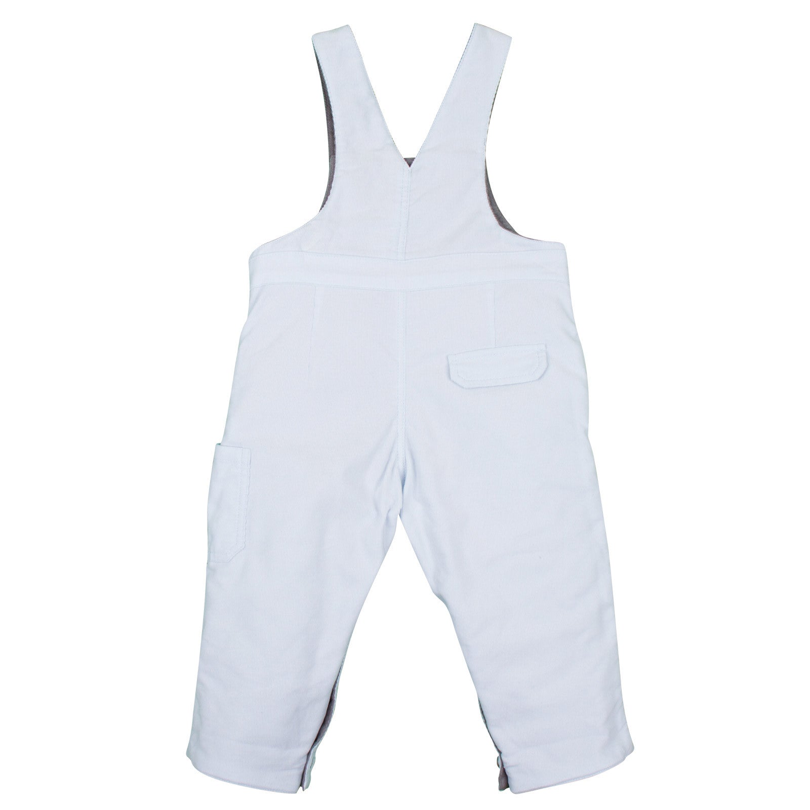 Baby Boys White Cotton Dungarees With Pockets - CÉMAROSE | Children's Fashion Store - 2