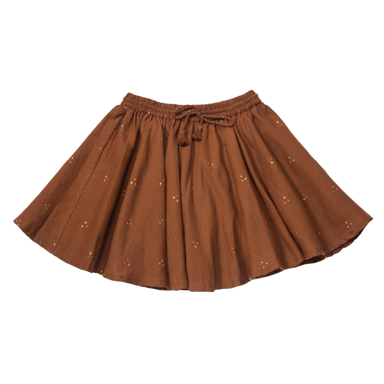 Girls Brown Elastic waisted Mukesh Skirt - CÉMAROSE | Children's Fashion Store - 1