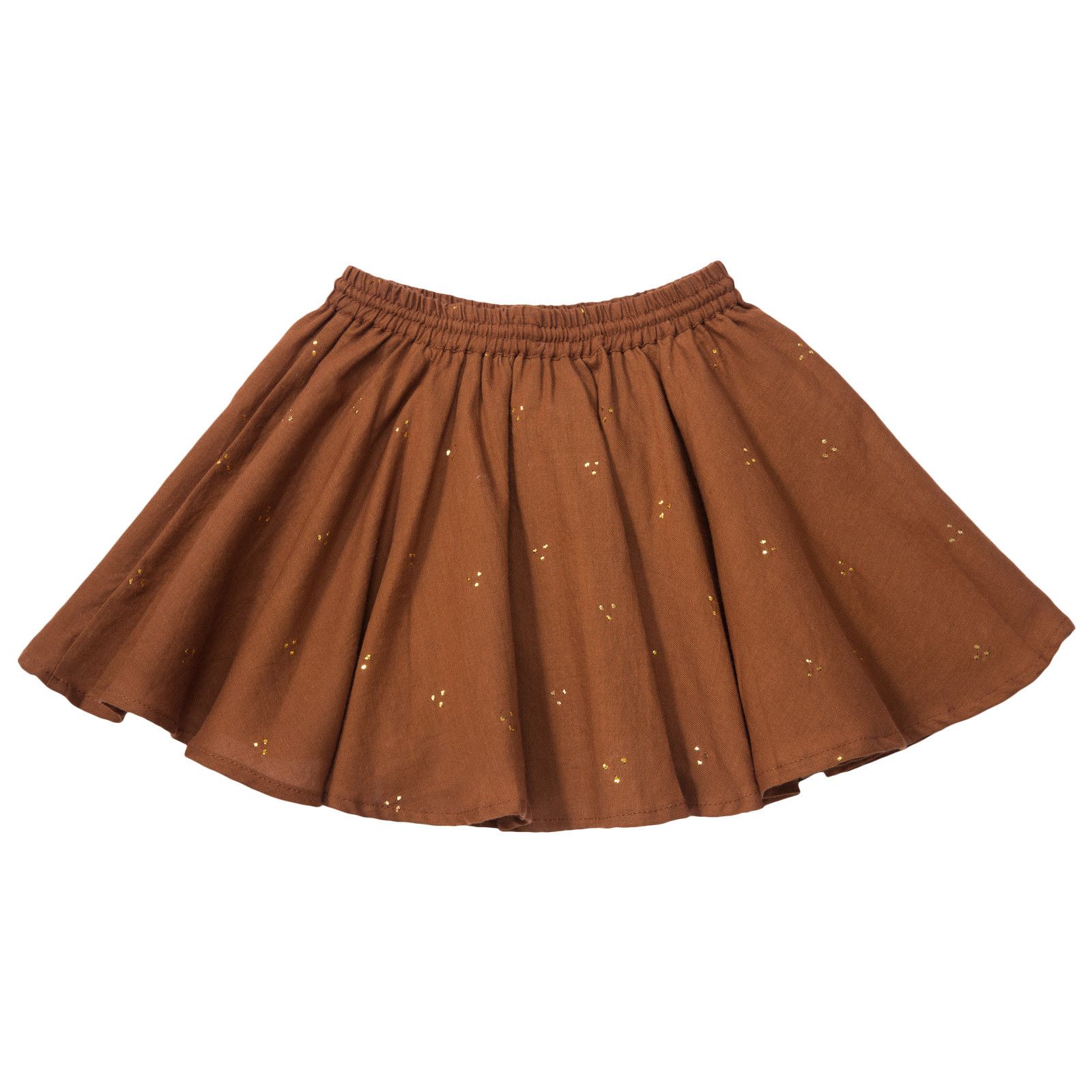 Girls Brown Elastic waisted Mukesh Skirt - CÉMAROSE | Children's Fashion Store - 2