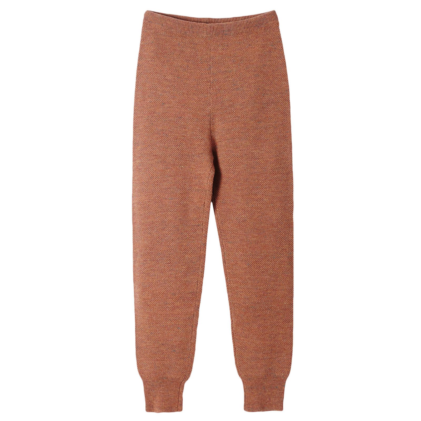 Boys&Girls Brown Knitted Wool&Cotton Leggings - CÉMAROSE | Children's Fashion Store - 1