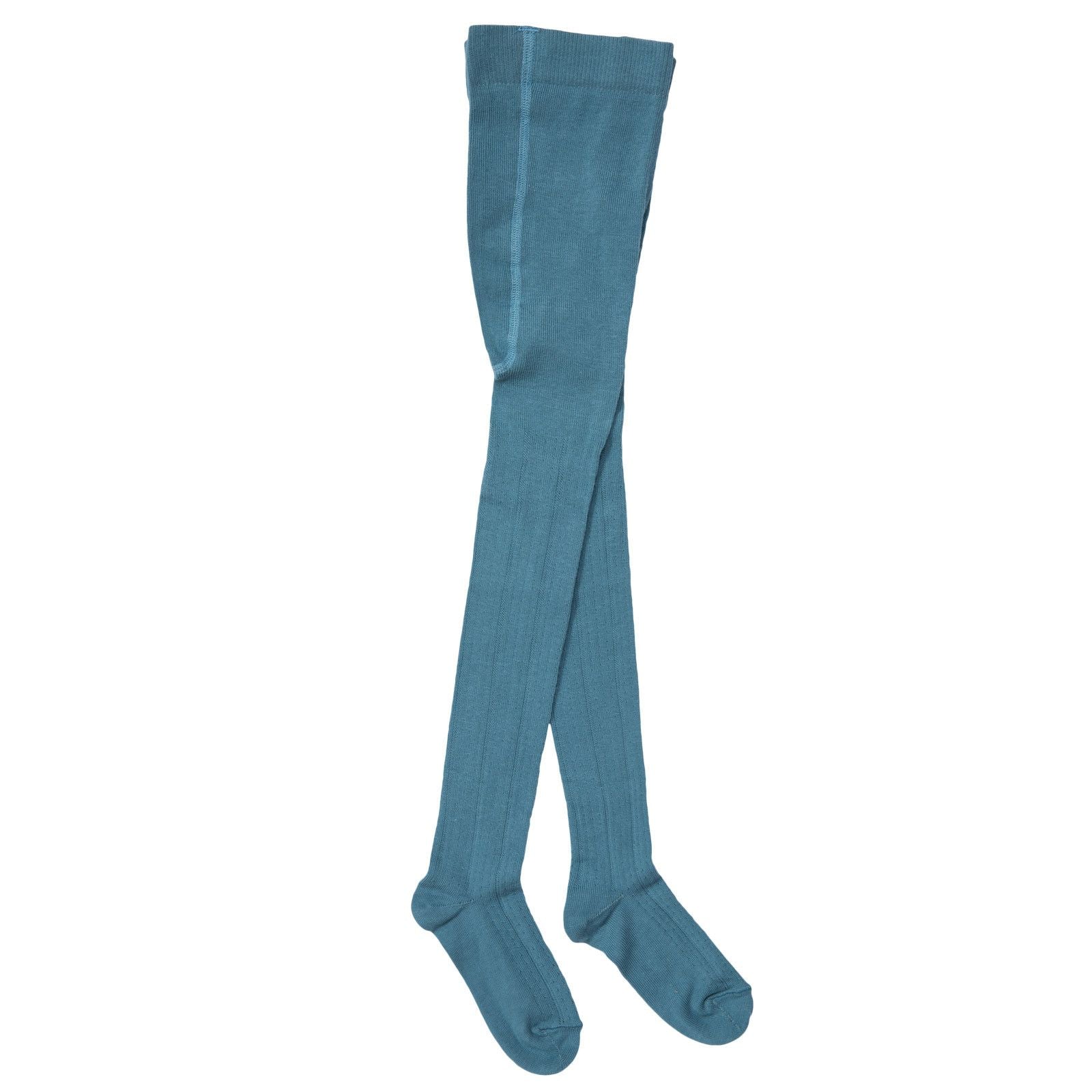 Baby Girls Blue Knitted Ribbed Tights - CÉMAROSE | Children's Fashion Store - 1