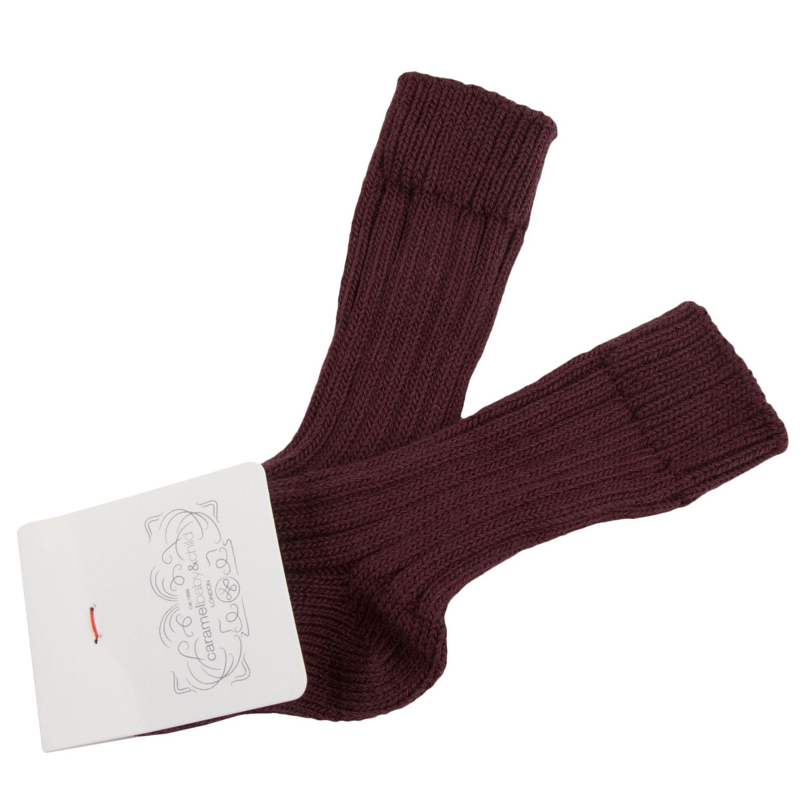 Baby Dark Red Knitted Low Socks - CÉMAROSE | Children's Fashion Store - 3