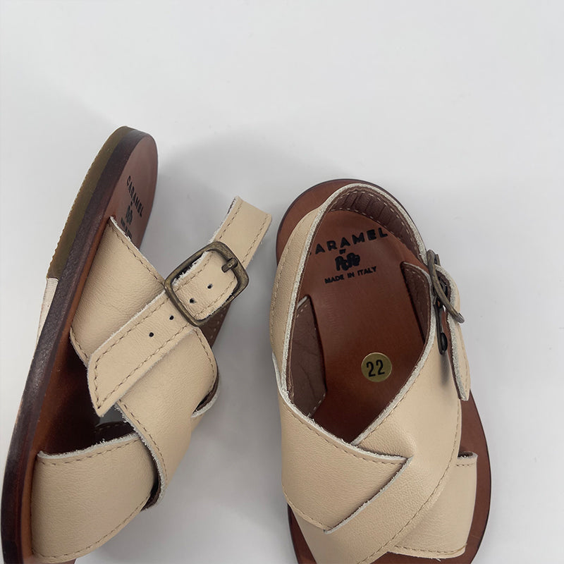 Boys & Girls Beige Leather Sandals