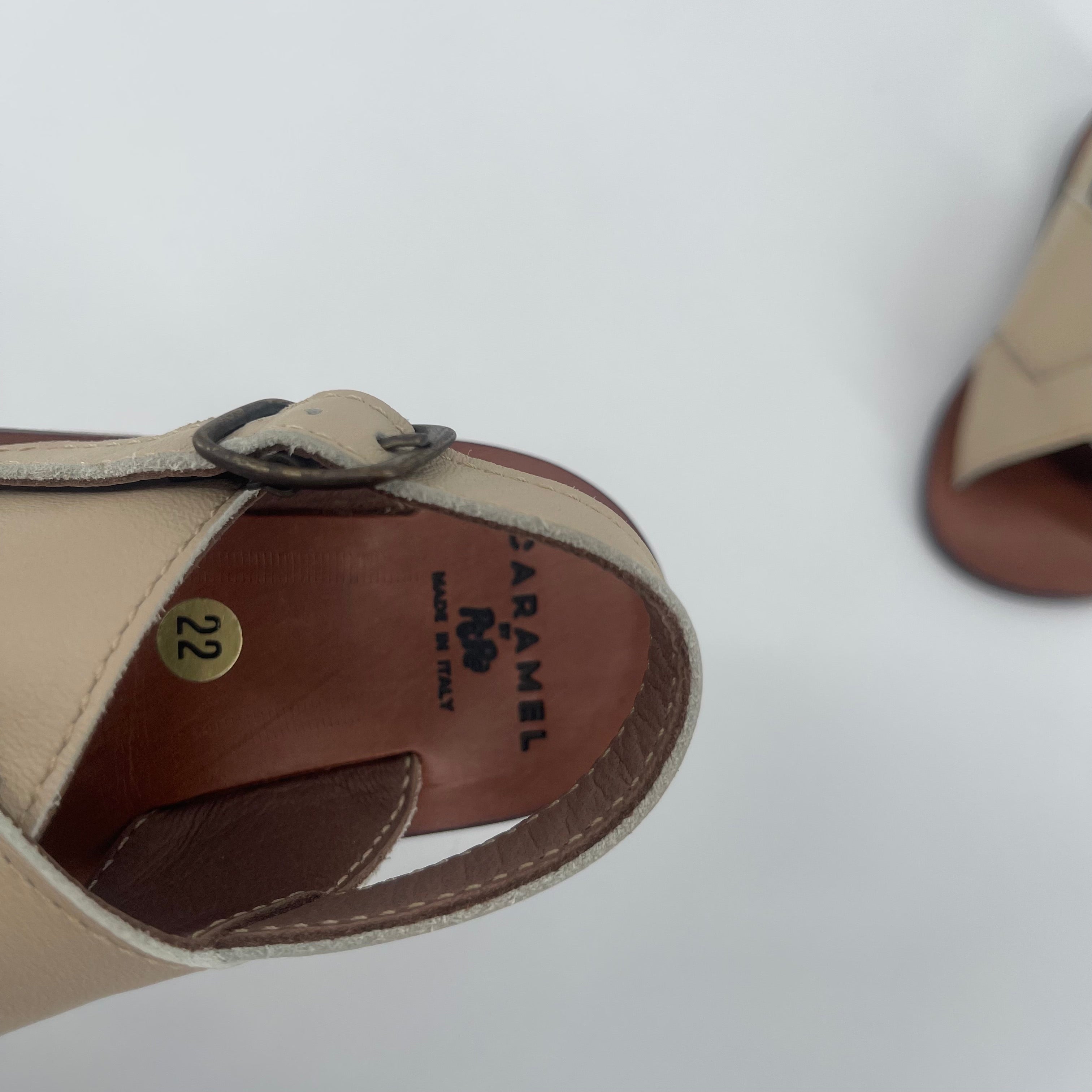 Boys & Girls Beige Leather Sandals