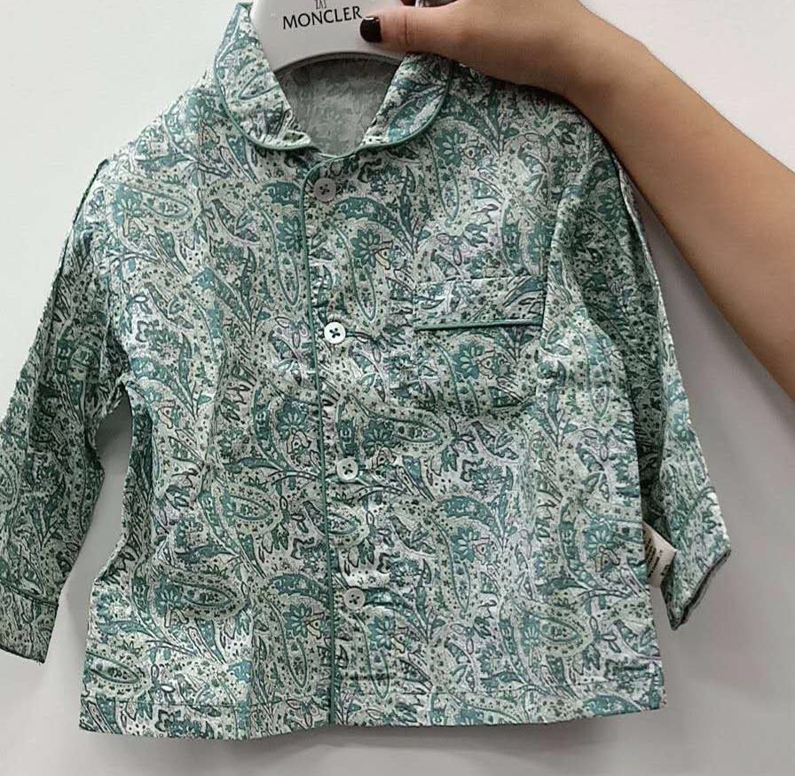 Ensembles en coton imprimé cachemire vert bébé